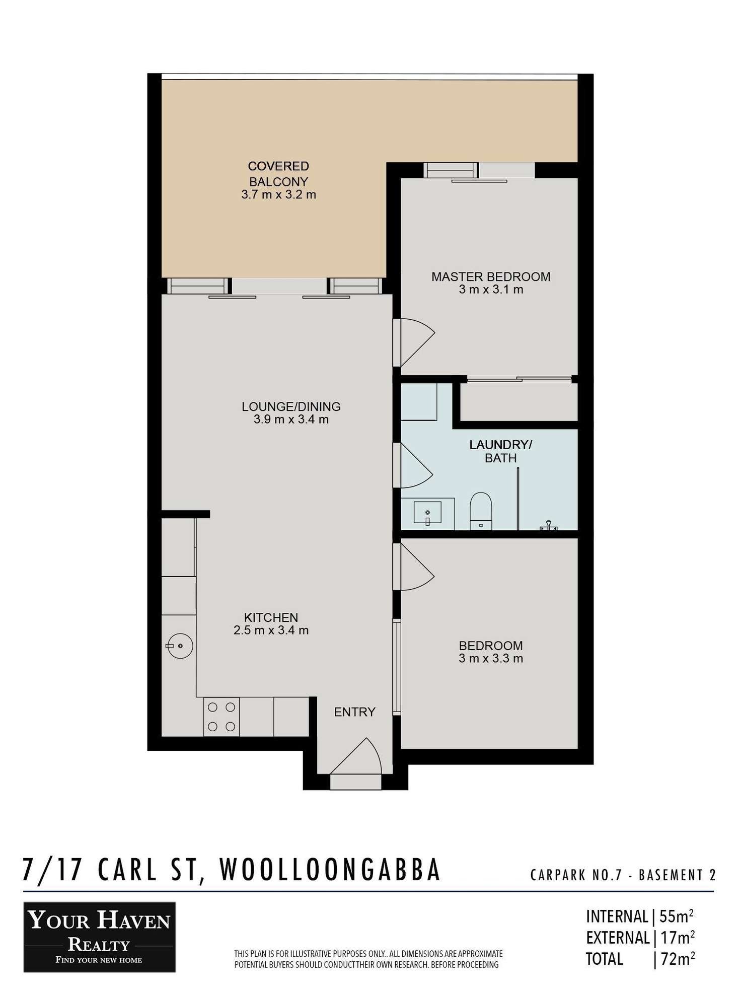 Floorplan of Homely apartment listing, 7/17 Carl Street, Woolloongabba QLD 4102