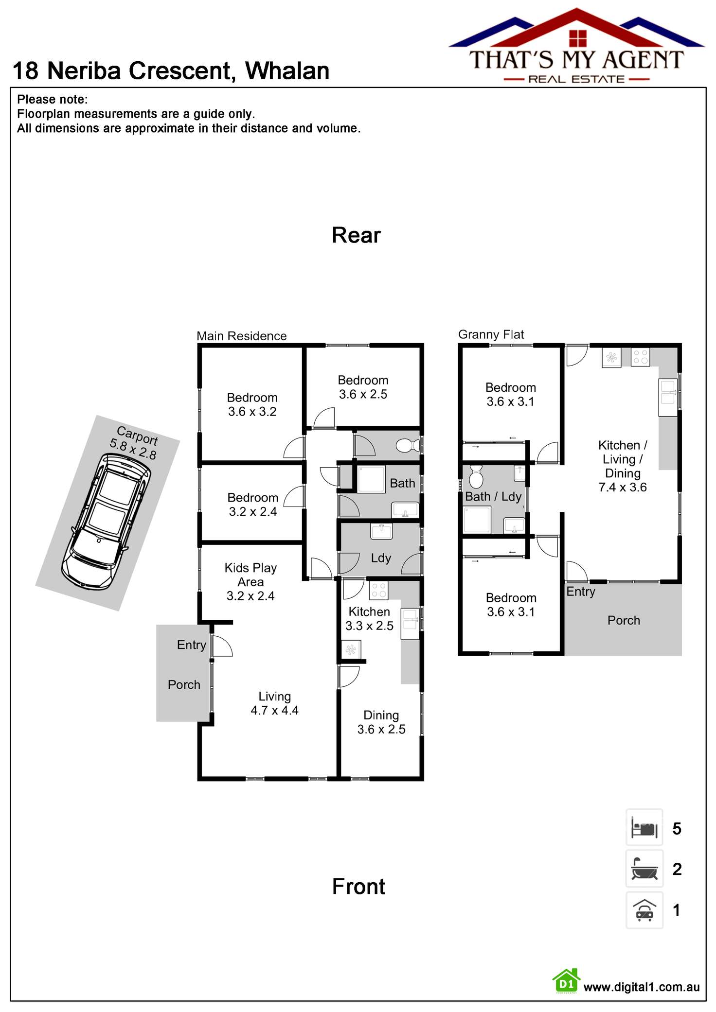 Floorplan of Homely house listing, 18 & 18a Neriba Crescent, Whalan NSW 2770