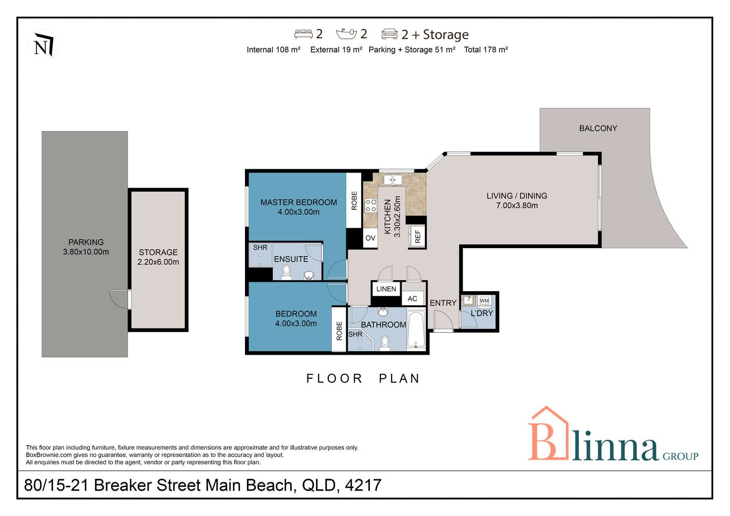 Floorplan of Homely apartment listing, 80/15 Breaker Street, Main Beach QLD 4217