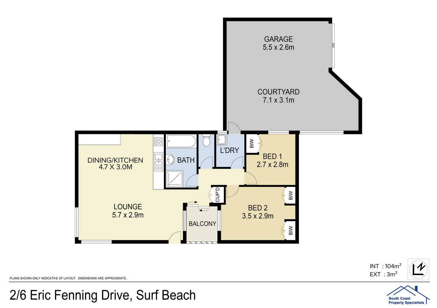 Floorplan of Homely unit listing, 2/6 Eric Fenning Drive, Surf Beach NSW 2536