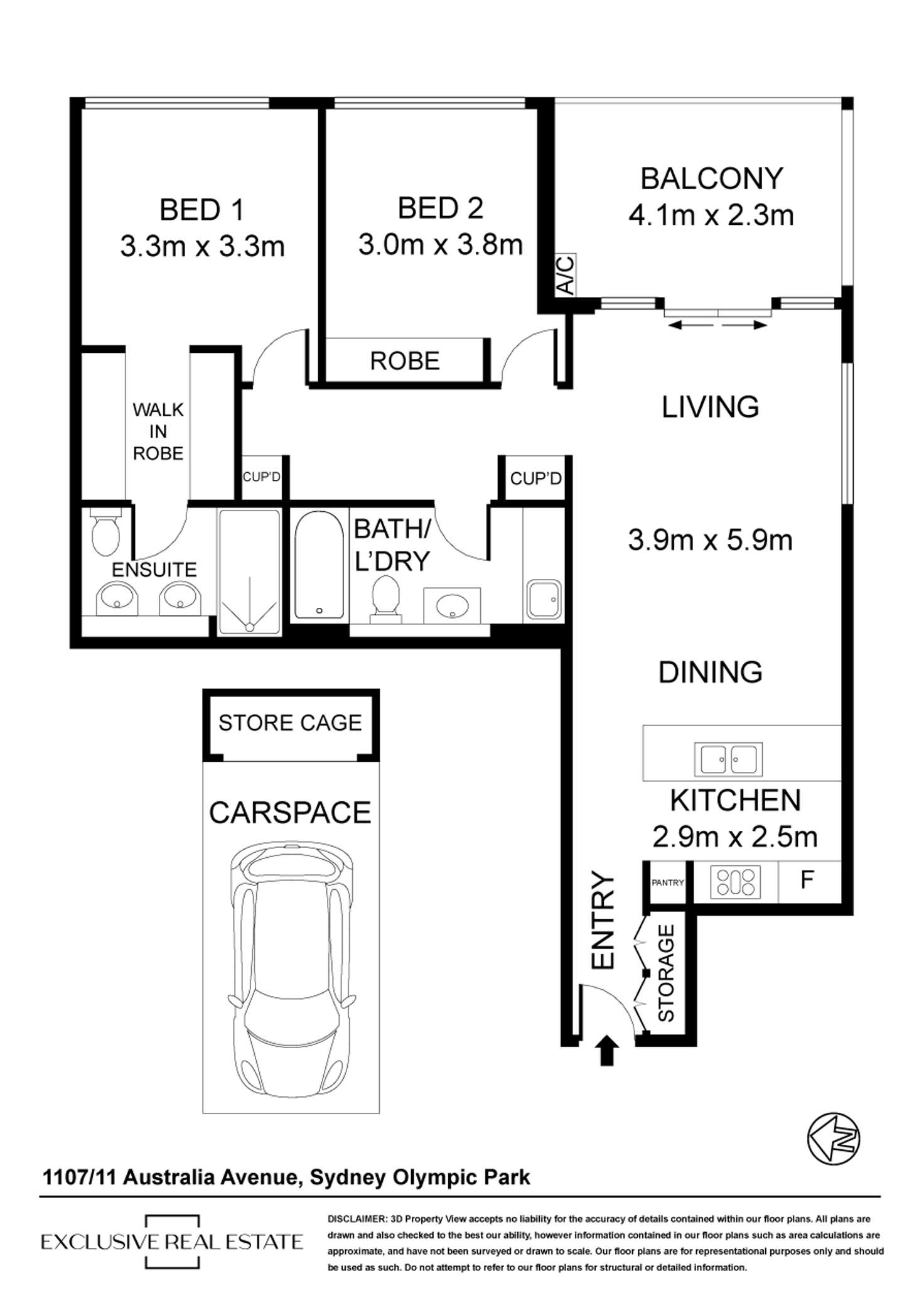 Floorplan of Homely apartment listing, 1107/11 Australia Avenue, Sydney Olympic Park NSW 2127