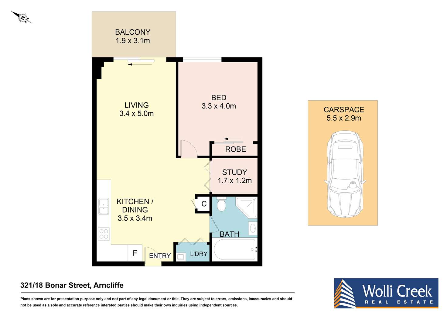 Floorplan of Homely apartment listing, 321/18 Bonar Street, Arncliffe NSW 2205