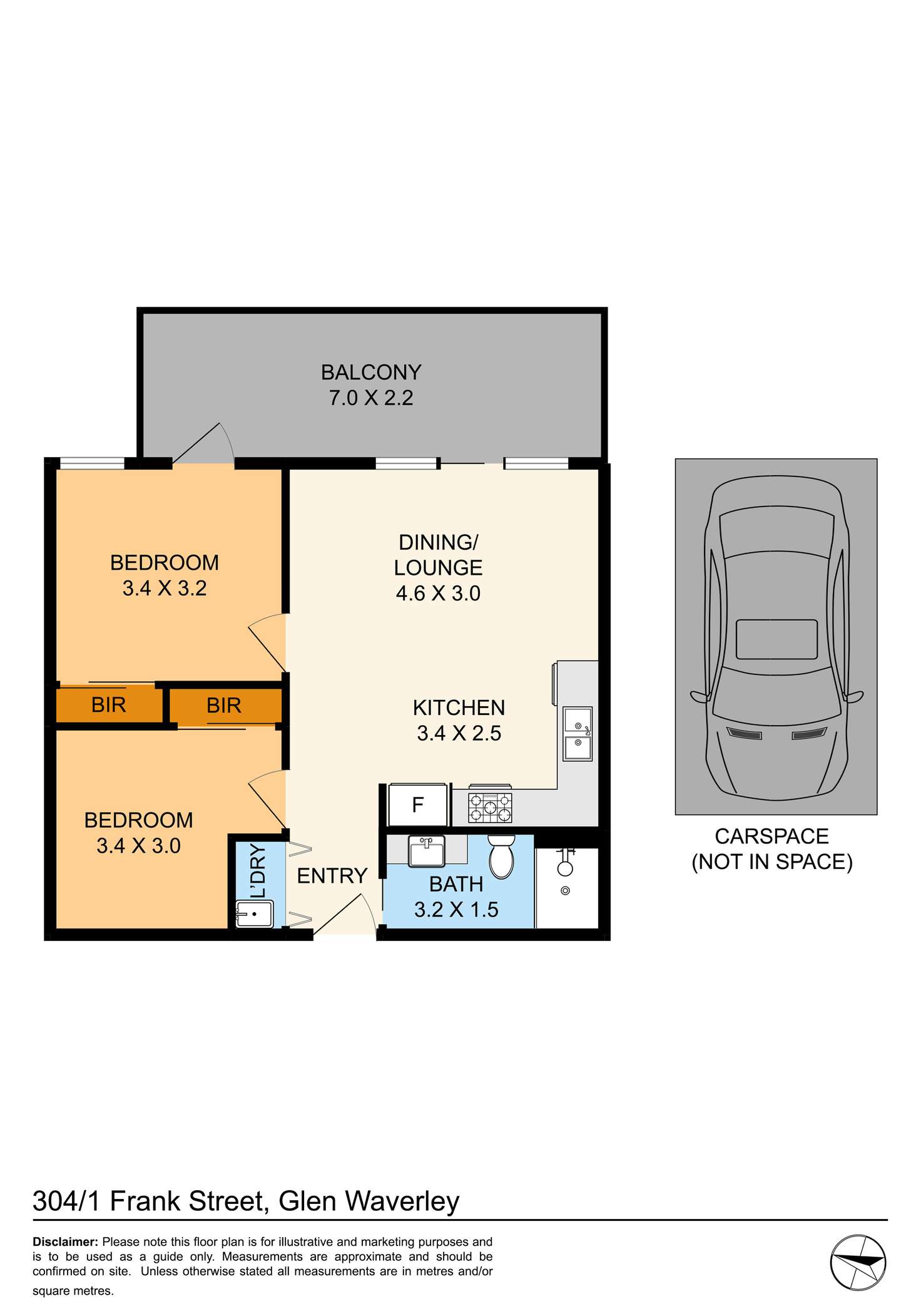 Floorplan of Homely apartment listing, 304/1 Frank Street, Glen Waverley VIC 3150