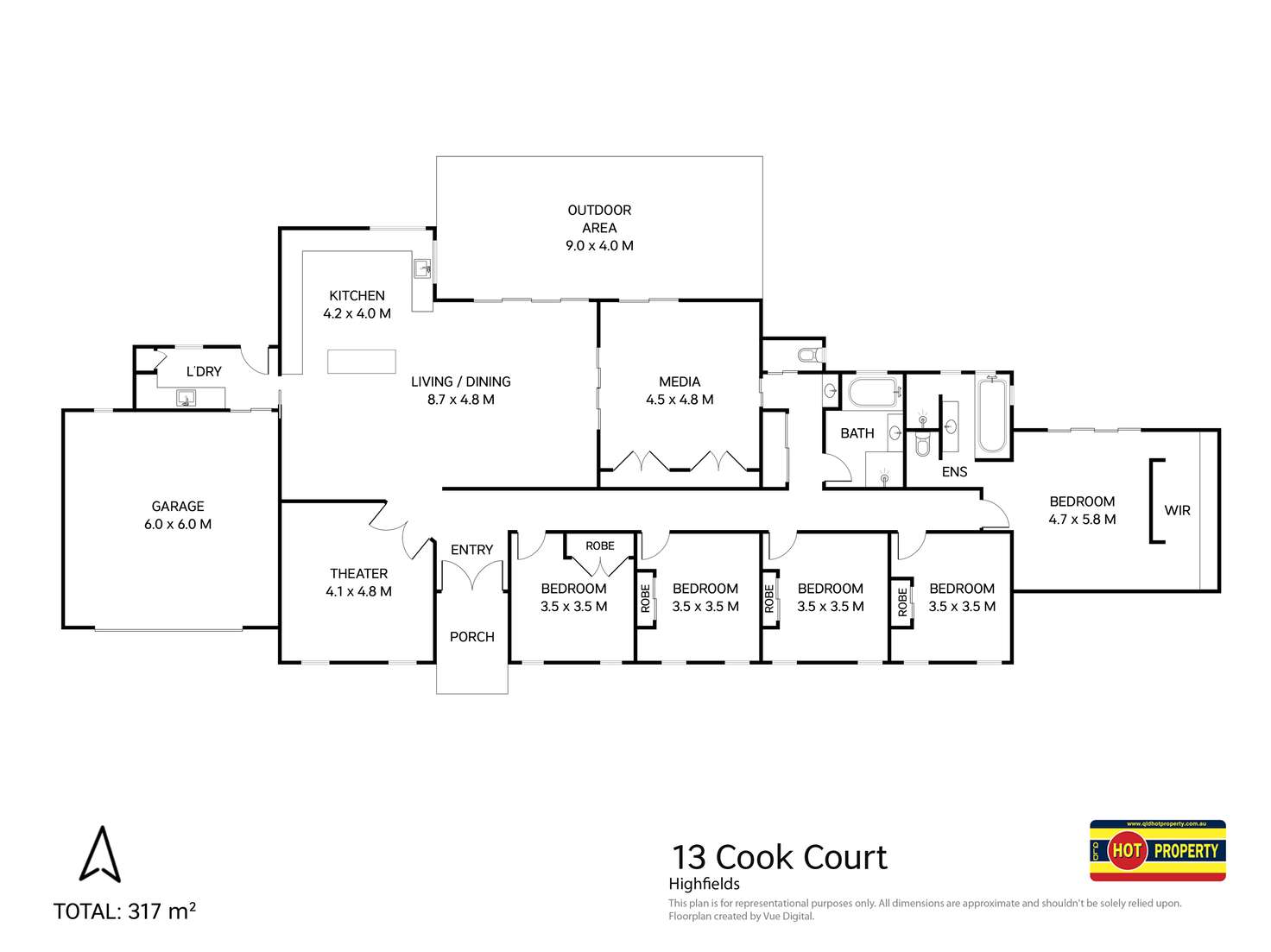 Floorplan of Homely house listing, 13 Cook Court, Highfields QLD 4352