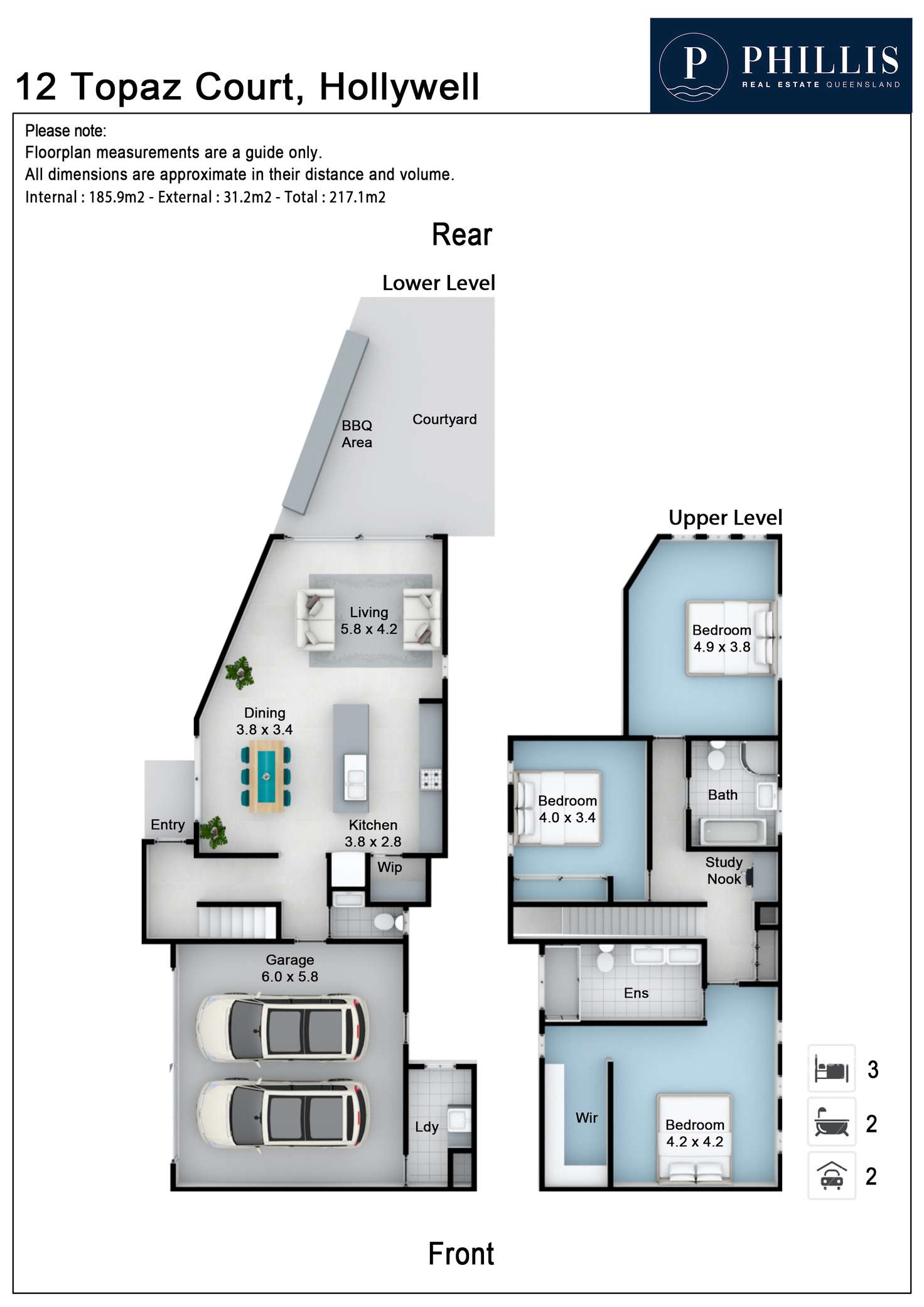 Floorplan of Homely townhouse listing, 5/12 Topaz Court, Hollywell QLD 4216