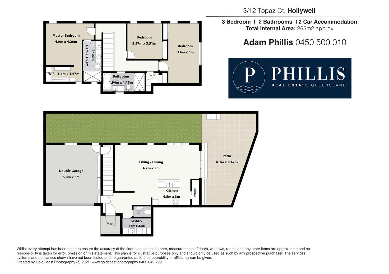 Floorplan of Homely townhouse listing, 3/12 Topaz Court, Hollywell QLD 4216