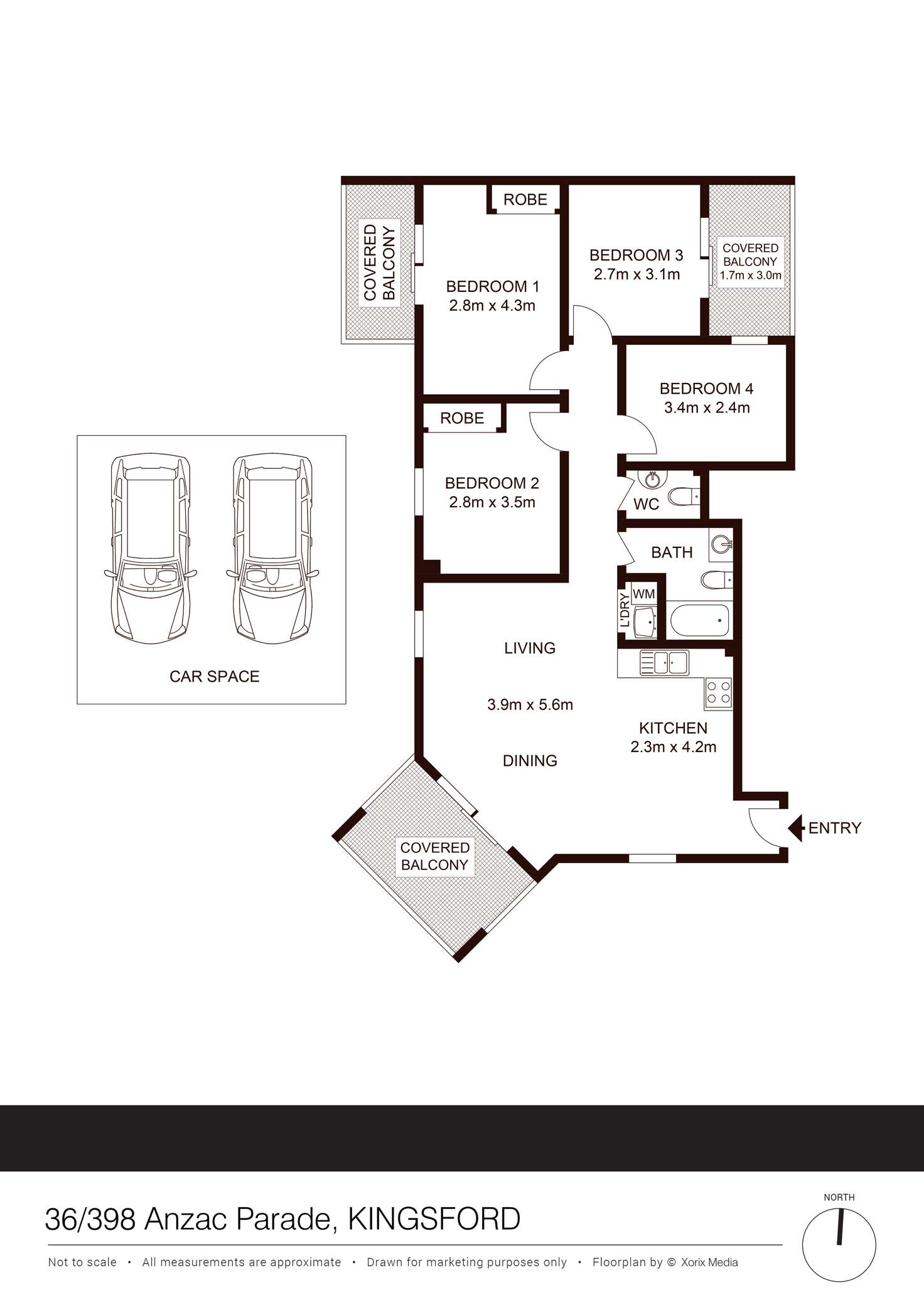 Floorplan of Homely apartment listing, 36/398-402 Anzac Pde, Kingsford NSW 2032
