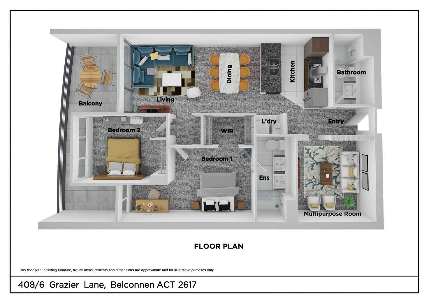 Floorplan of Homely apartment listing, 408/6 Grazier Lane, Belconnen ACT 2617