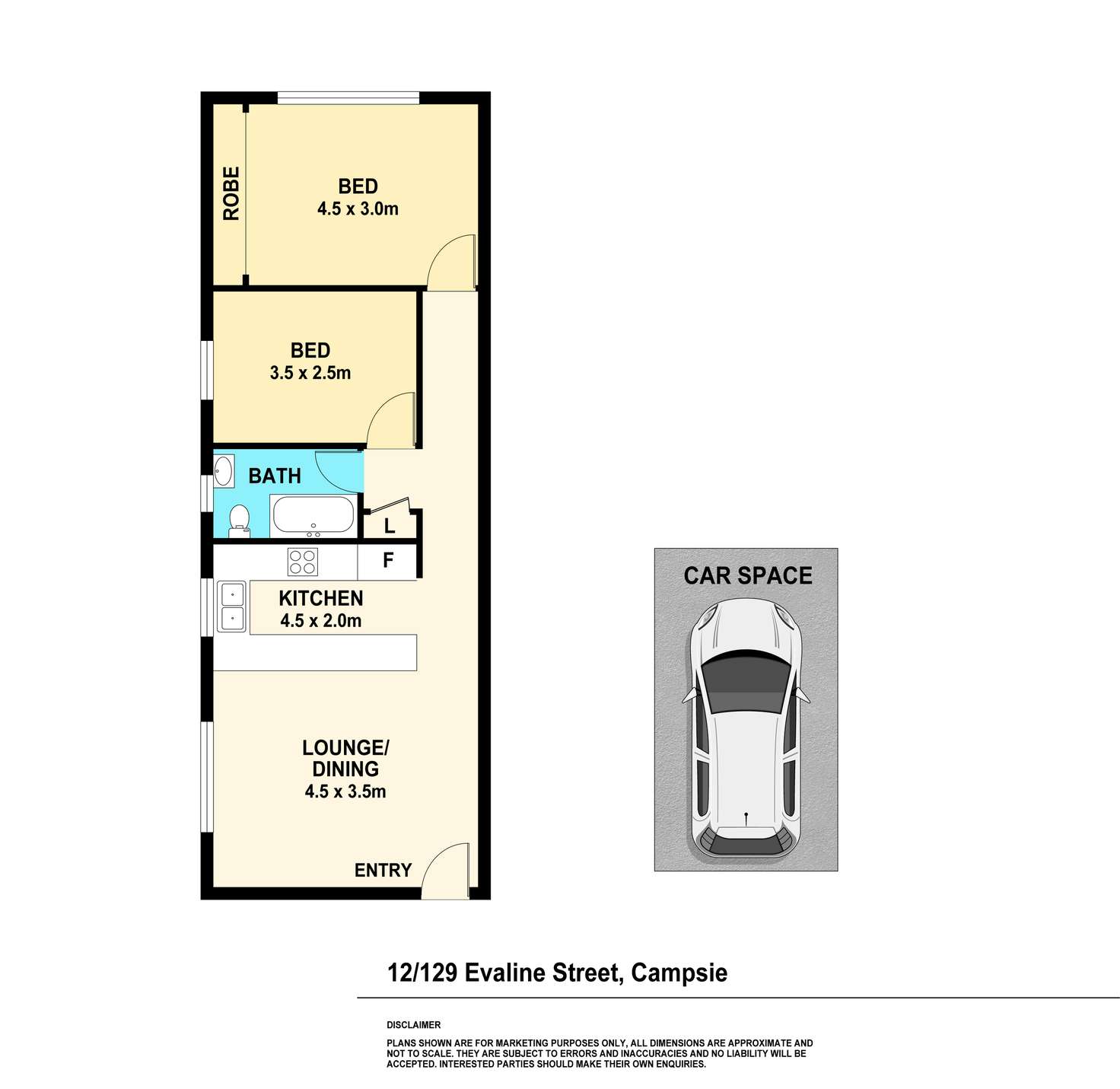 Floorplan of Homely apartment listing, 12/129 Evaline Street, Campsie NSW 2194