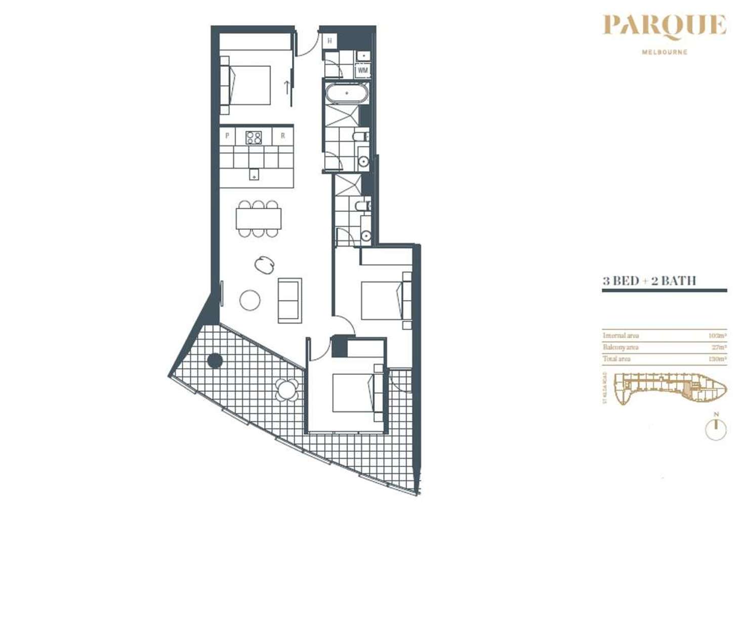 Floorplan of Homely apartment listing, 623/555 Saint Kilda Road, Melbourne VIC 3004