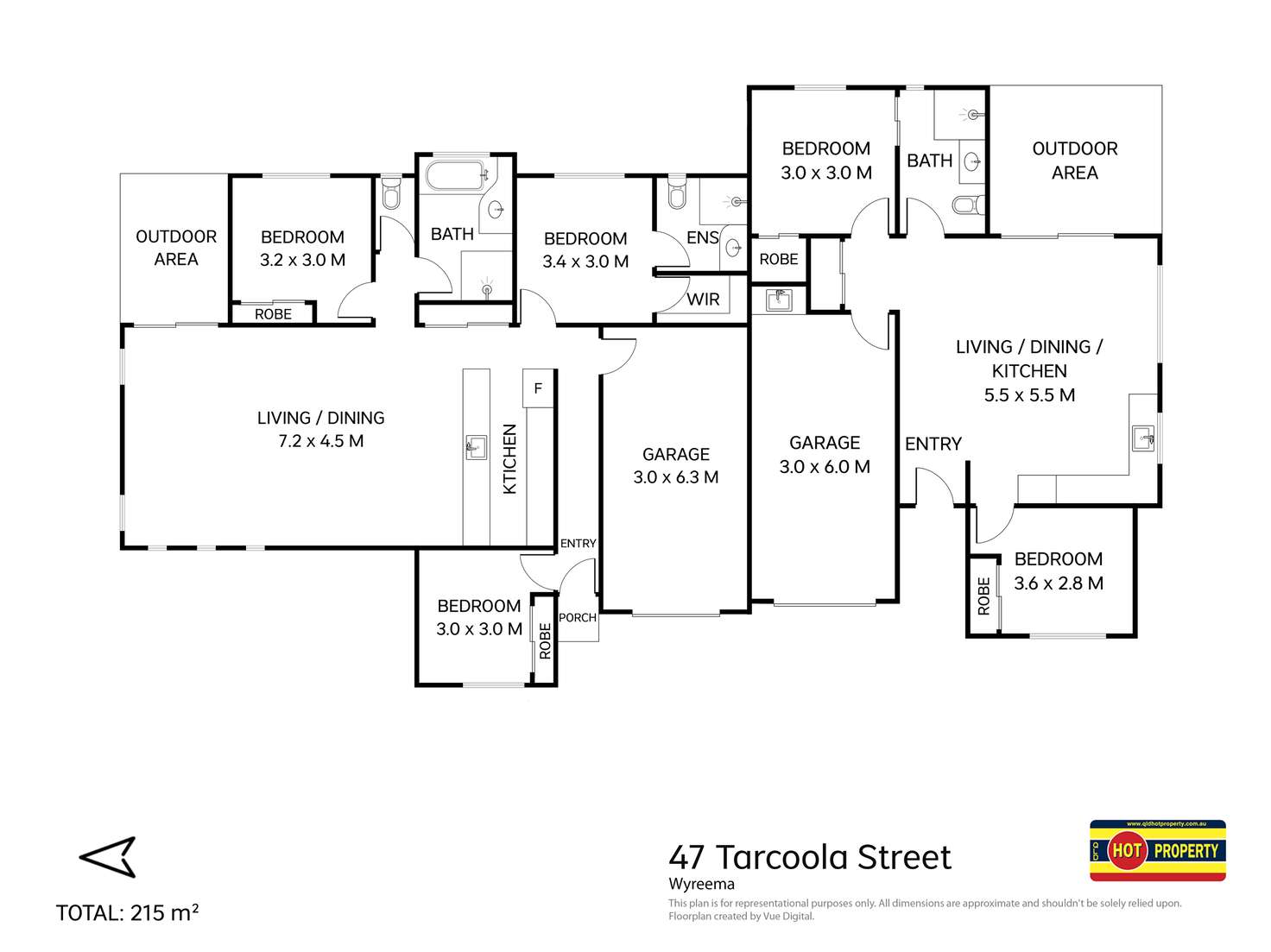 Floorplan of Homely semiDetached listing, 47 Tarcoola Street, Wyreema QLD 4352