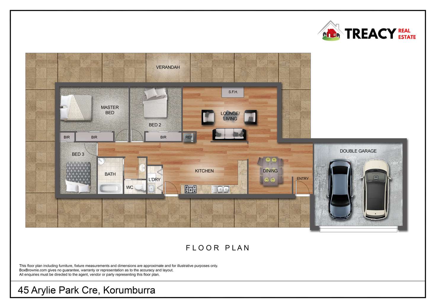 Floorplan of Homely acreageSemiRural listing, 45 Ayrlie Park Crescent, Korumburra VIC 3950