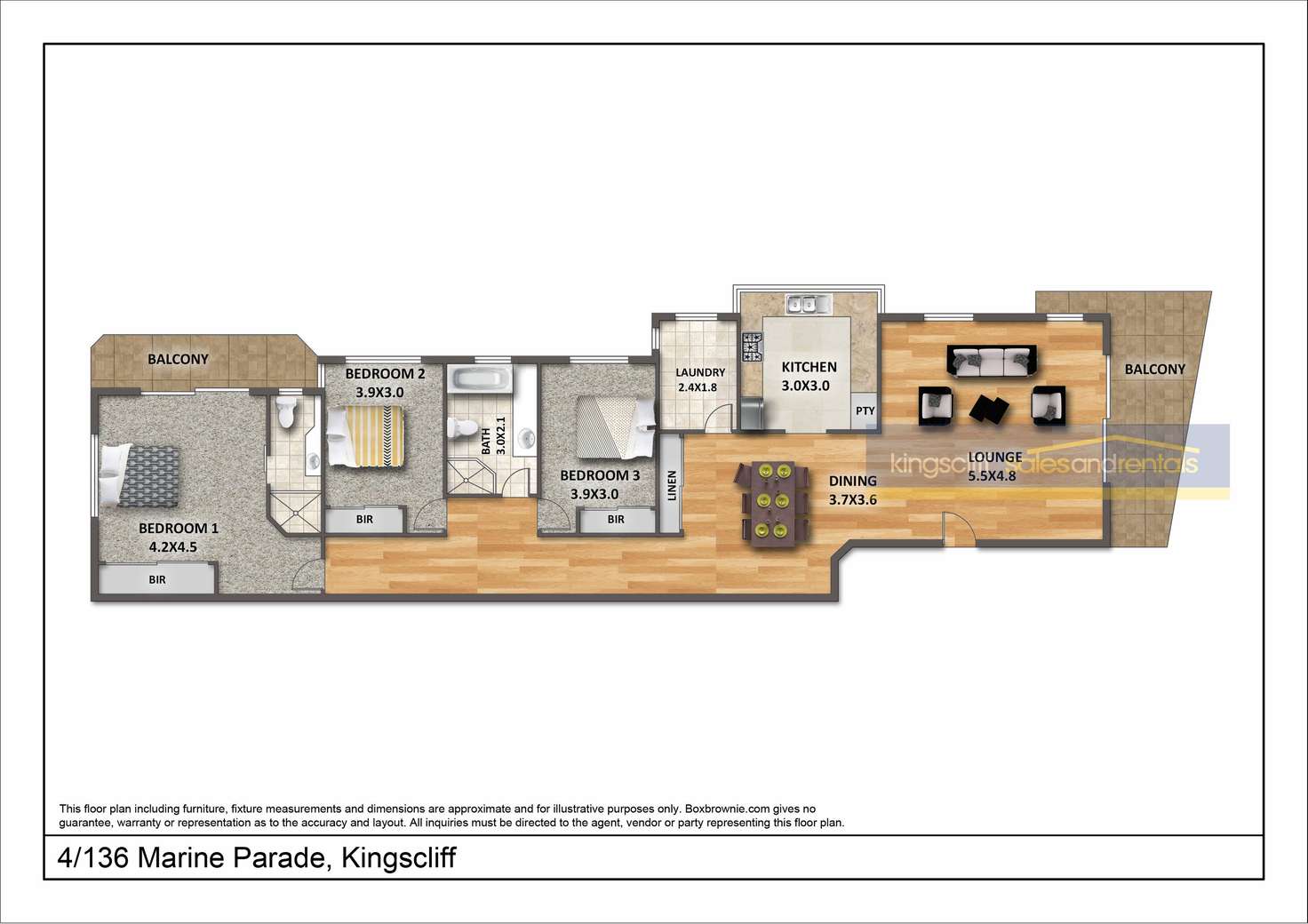 Floorplan of Homely apartment listing, 4/136 Marine Parade, Kingscliff NSW 2487