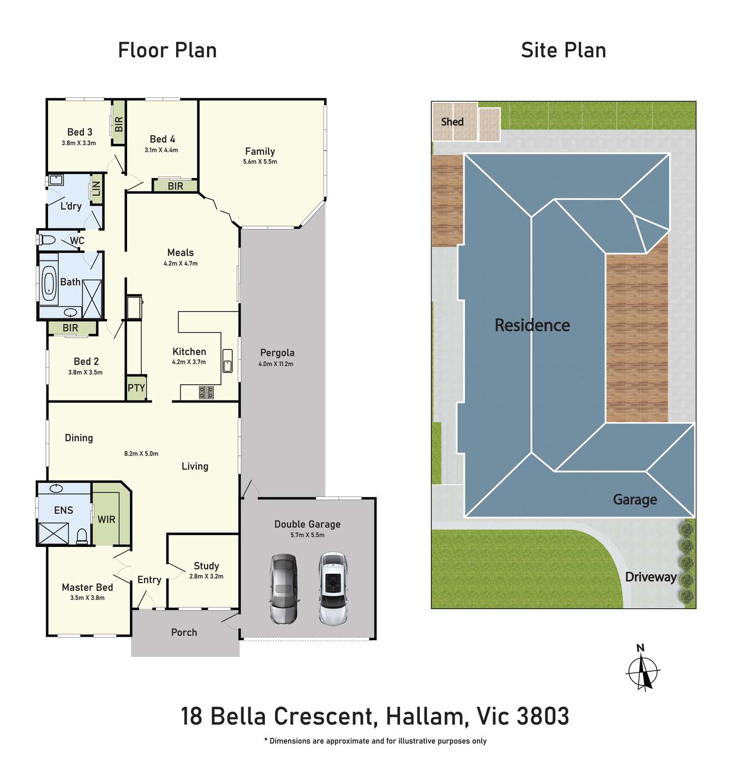 Floorplan of Homely house listing, 18 Bella Crescent, Hallam VIC 3803