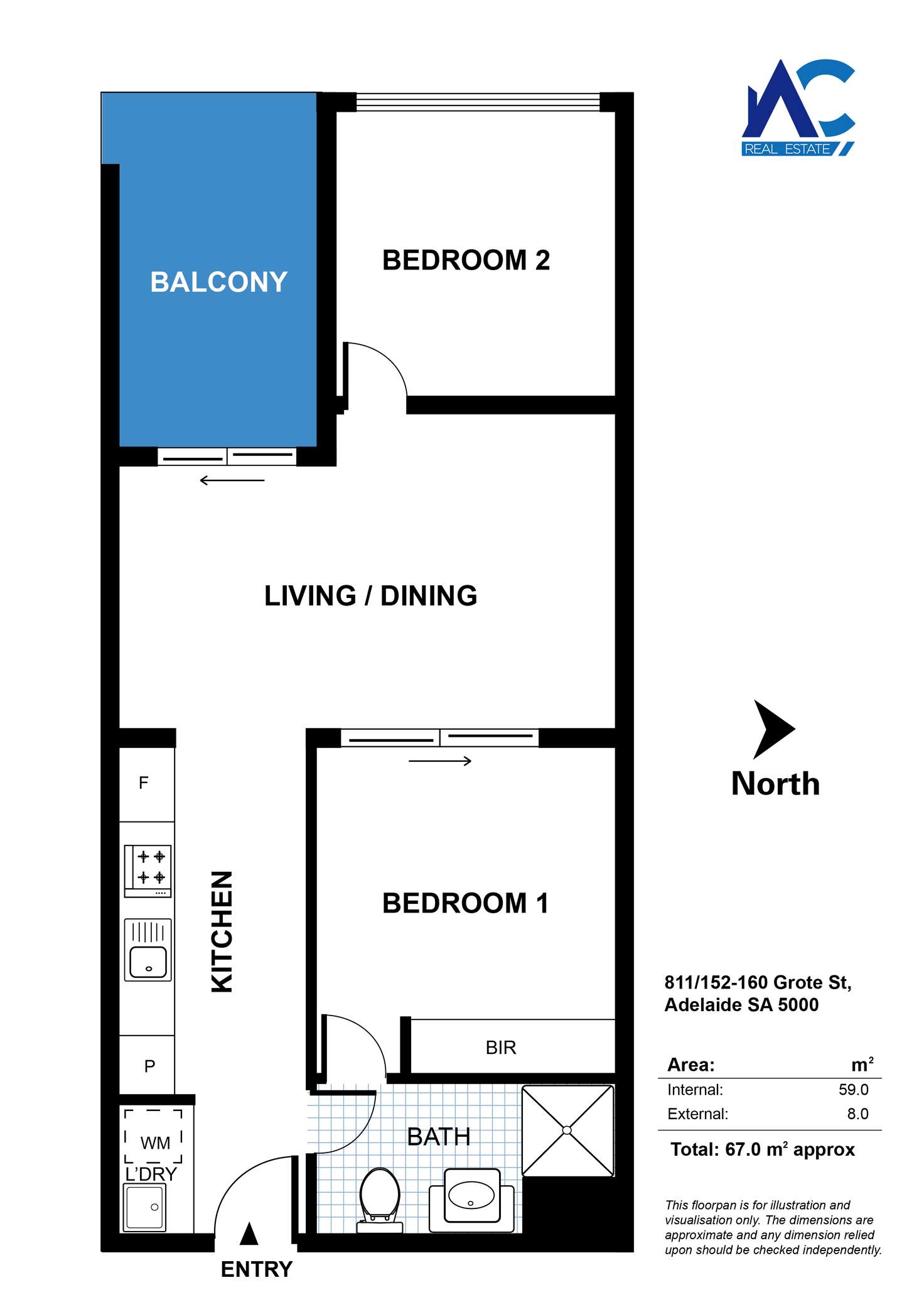 Floorplan of Homely apartment listing, 811/160 Grote Street, Adelaide SA 5000