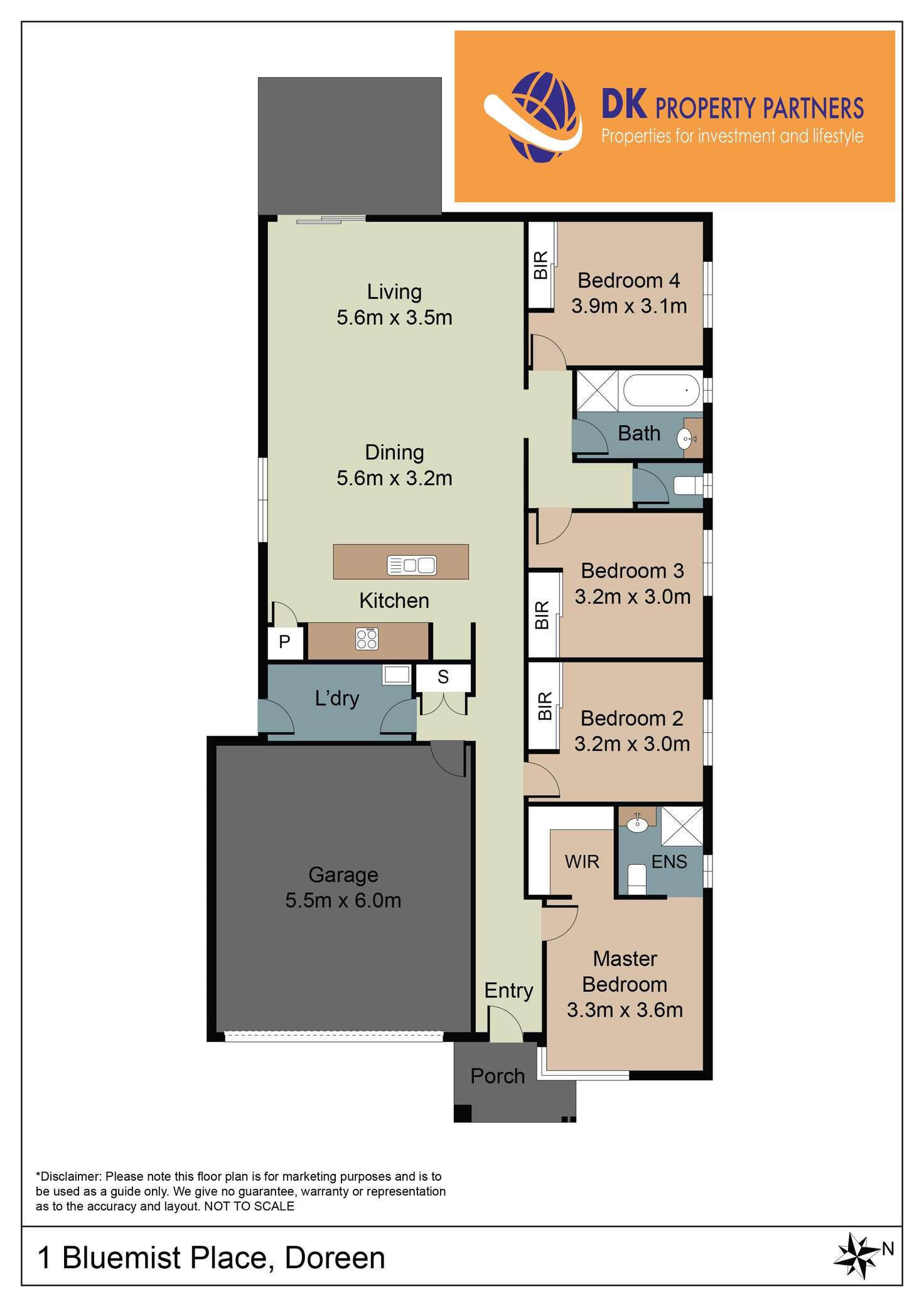 Floorplan of Homely house listing, 1 Bluemist Place, Doreen VIC 3754