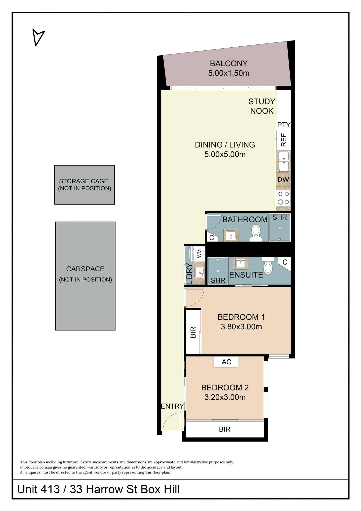 Floorplan of Homely apartment listing, 413/33 Harrow Street, Box Hill VIC 3128