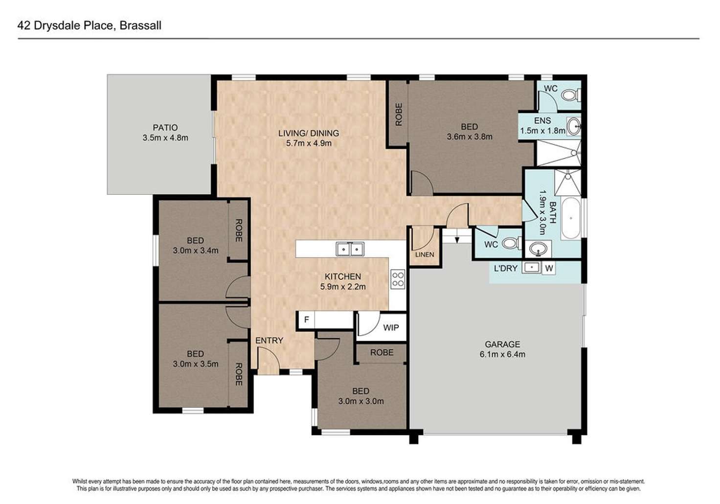 Floorplan of Homely house listing, 42 Drysdale Place, Brassall QLD 4305