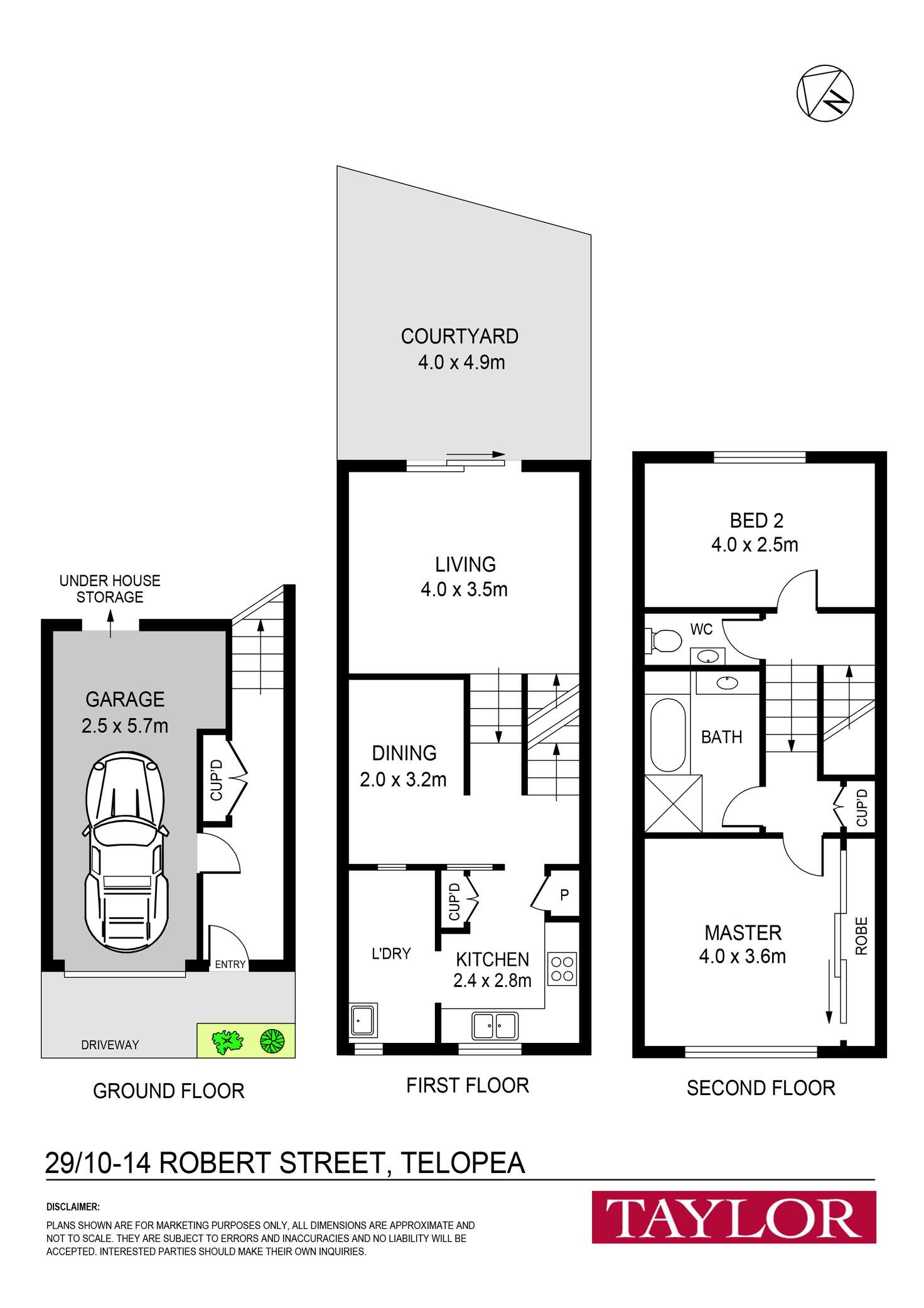 Floorplan of Homely townhouse listing, 29/10-14 Robert Street, Telopea NSW 2117