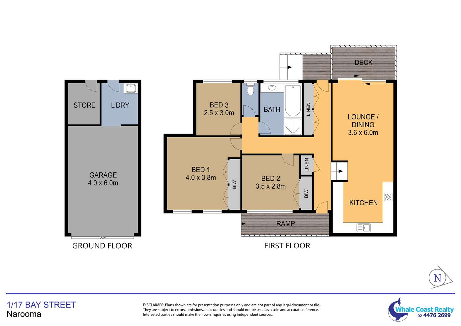 Floorplan of Homely villa listing, 1/17 Bay Street, Narooma NSW 2546