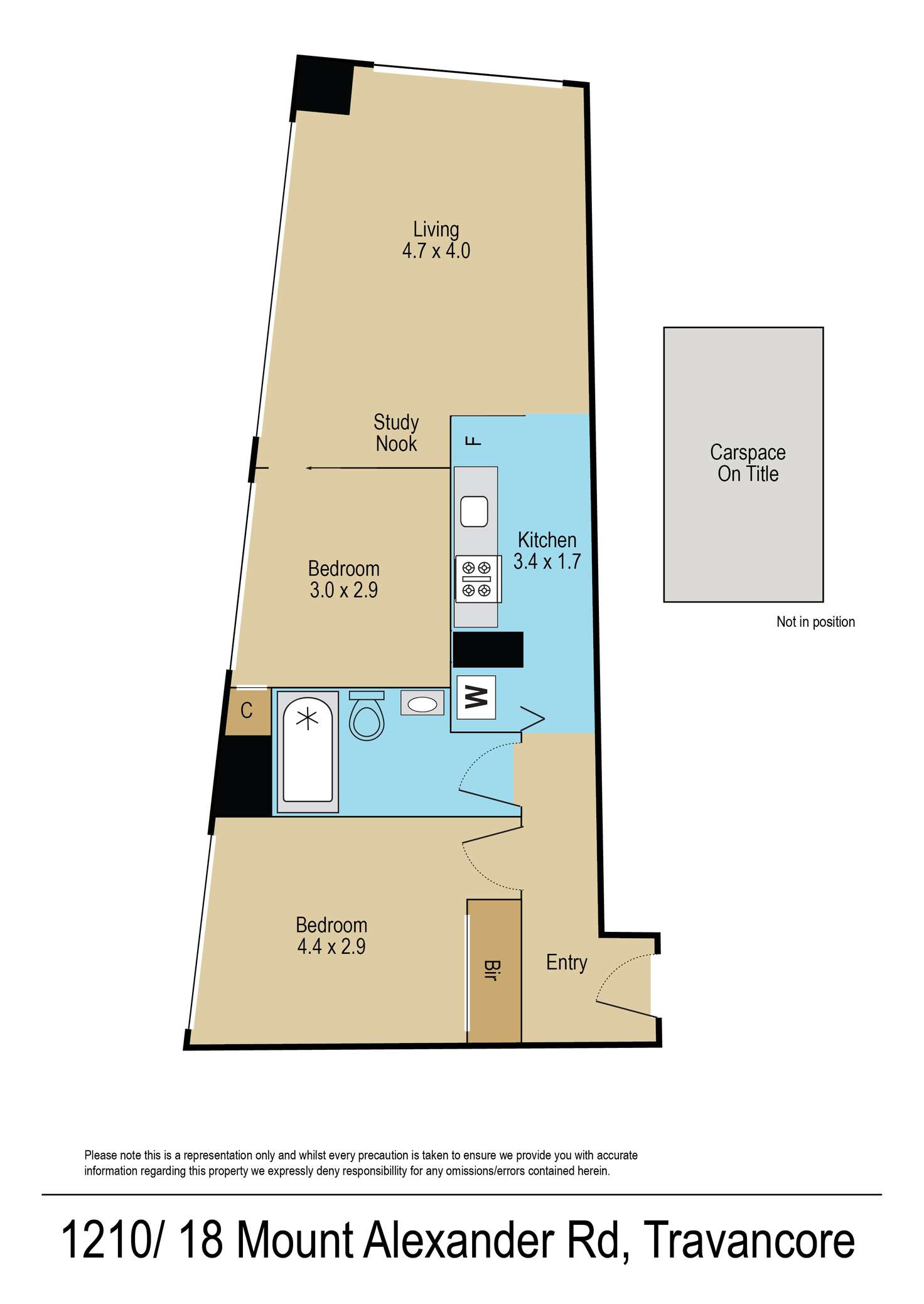 Floorplan of Homely apartment listing, 1210/18 Mount Alexander Road, Travancore VIC 3032
