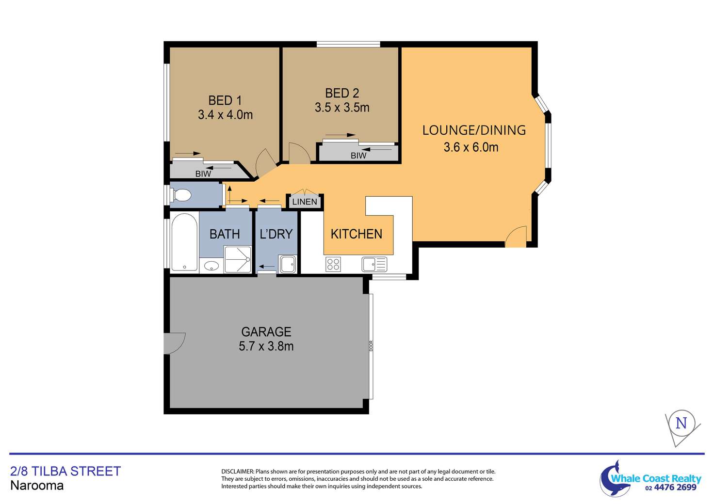 Floorplan of Homely villa listing, 2/8 Tilba Street, Narooma NSW 2546