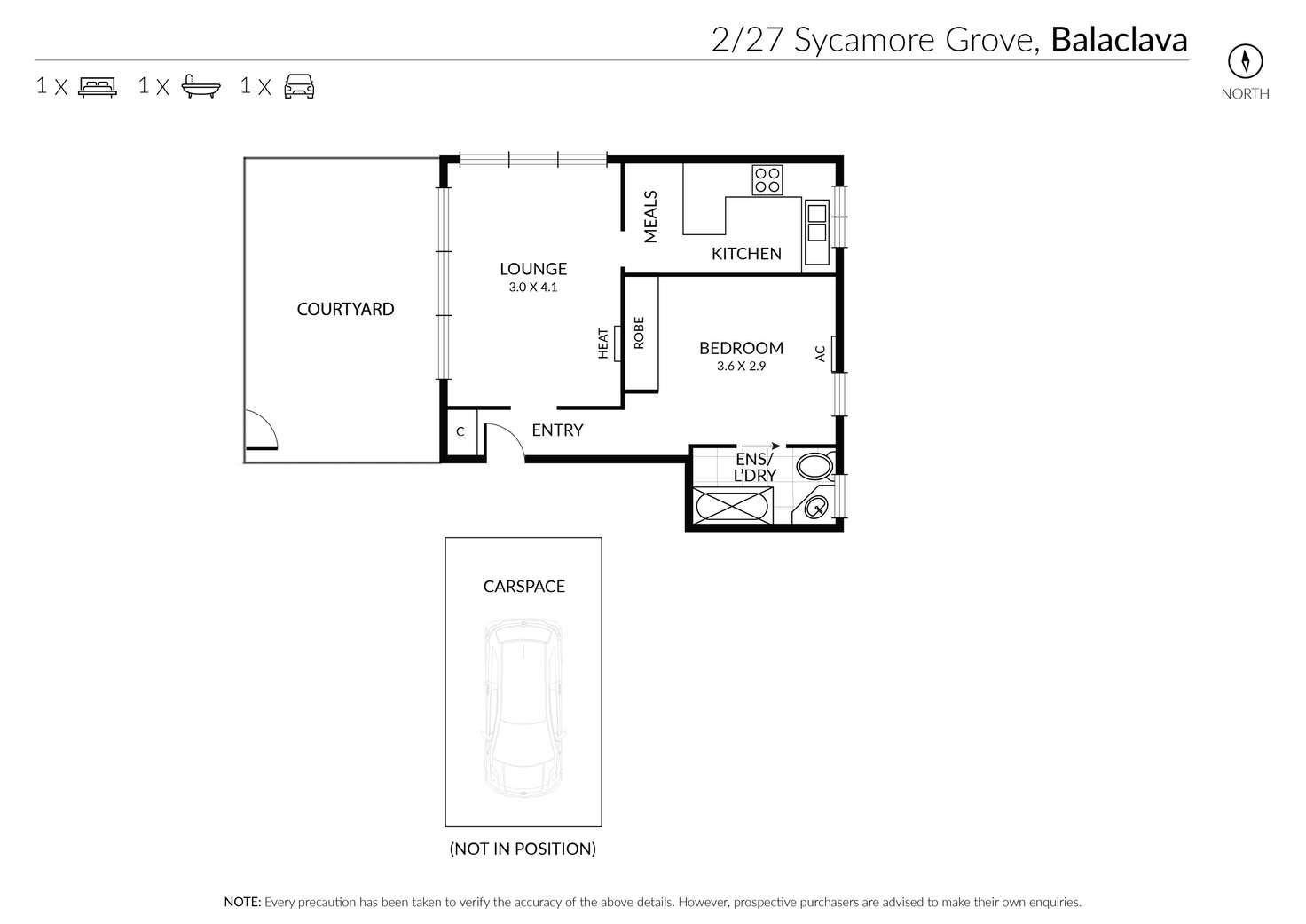 Floorplan of Homely apartment listing, 2/27 Sycamore Grove, Balaclava VIC 3183