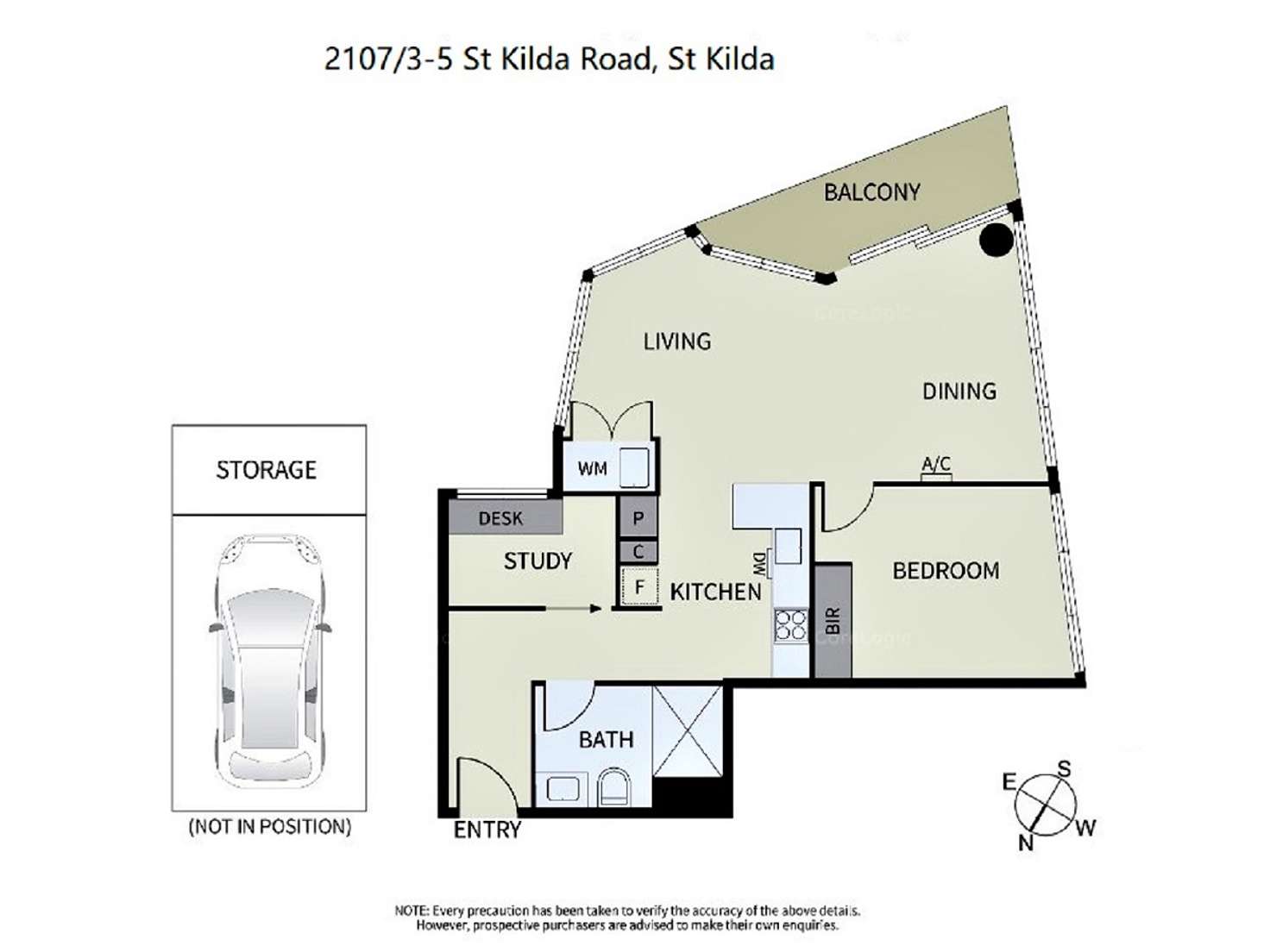 Floorplan of Homely apartment listing, 2107/3-5 St Kilda Road, St Kilda VIC 3182