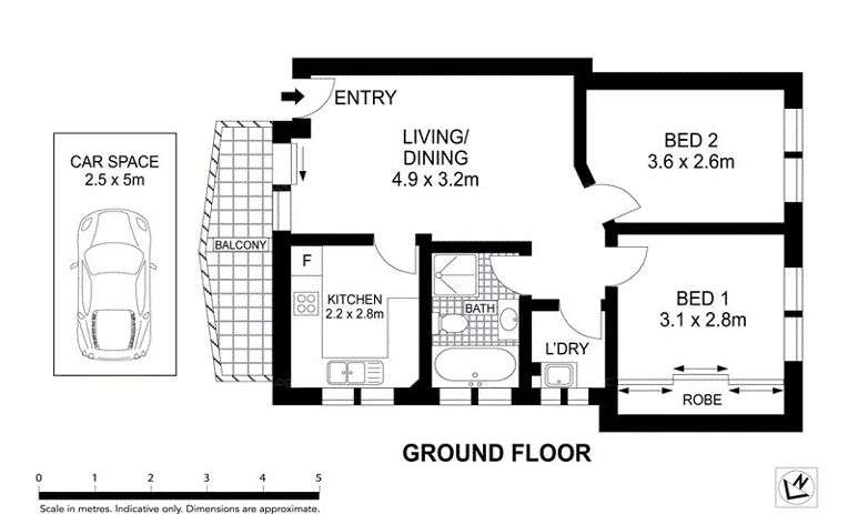 Floorplan of Homely unit listing, 4/1 Flora Street, Roselands NSW 2196