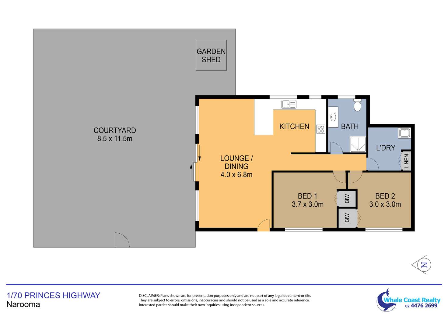 Floorplan of Homely unit listing, 1/70 Princes Highway, Narooma NSW 2546