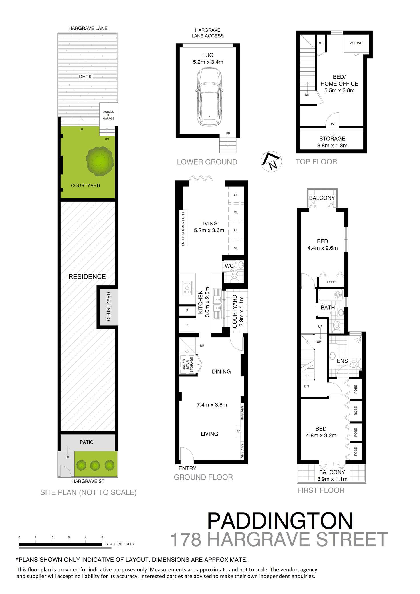 Floorplan of Homely terrace listing, 178 Hargrave Street, Paddington NSW 2021