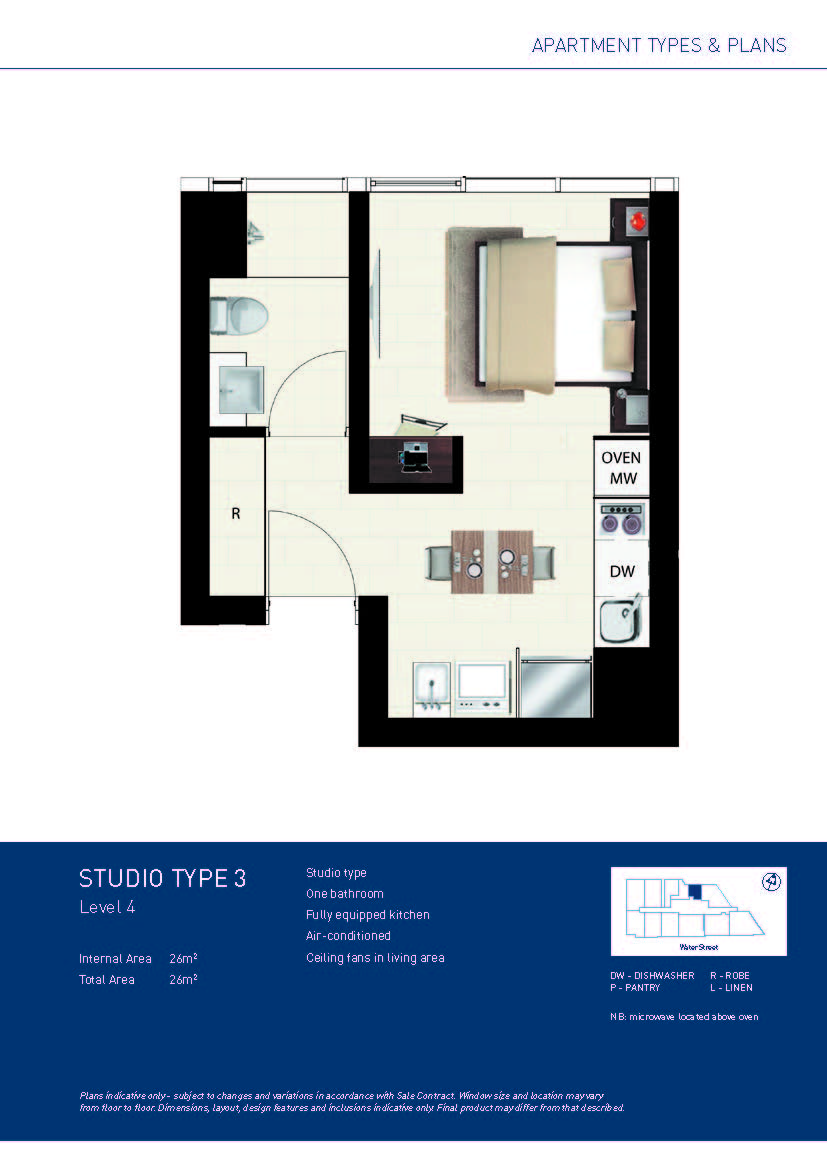 Floorplan of Homely studio listing, 405/348 Water Street, Fortitude Valley QLD 4006