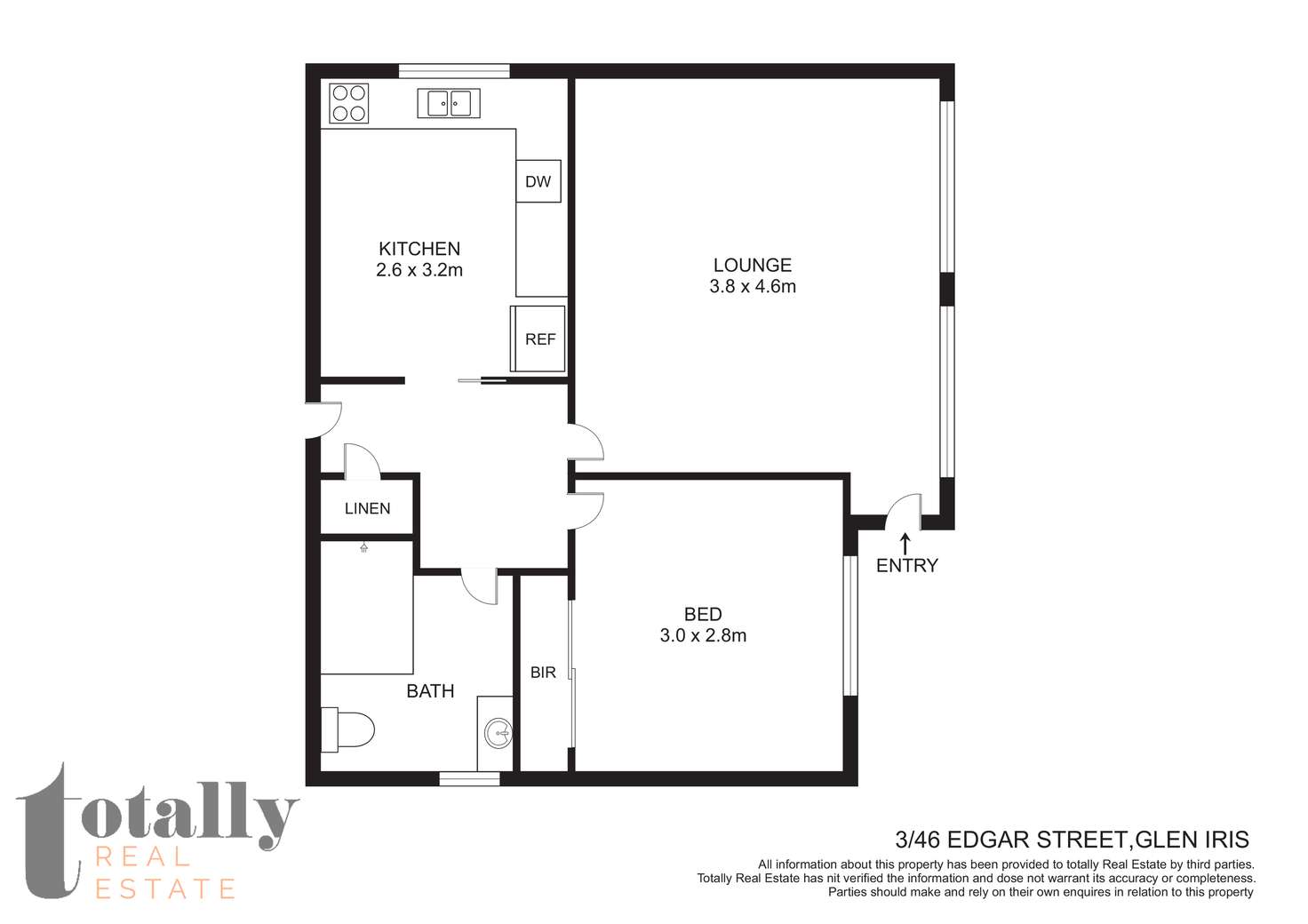 Floorplan of Homely apartment listing, 3/46 Edgar Street, Glen Iris VIC 3146