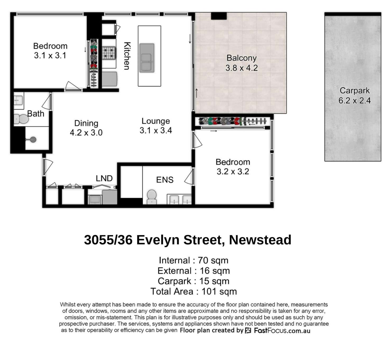 Floorplan of Homely unit listing, 3055/41 Austin Street, Newstead QLD 4006