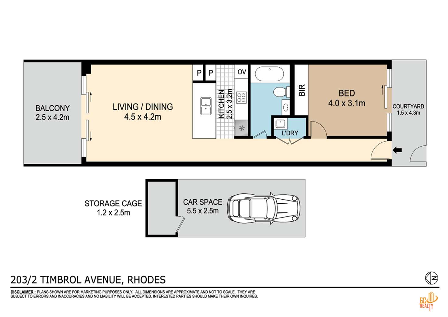 Floorplan of Homely apartment listing, 203/2 Timbrol Ave, Rhodes NSW 2138