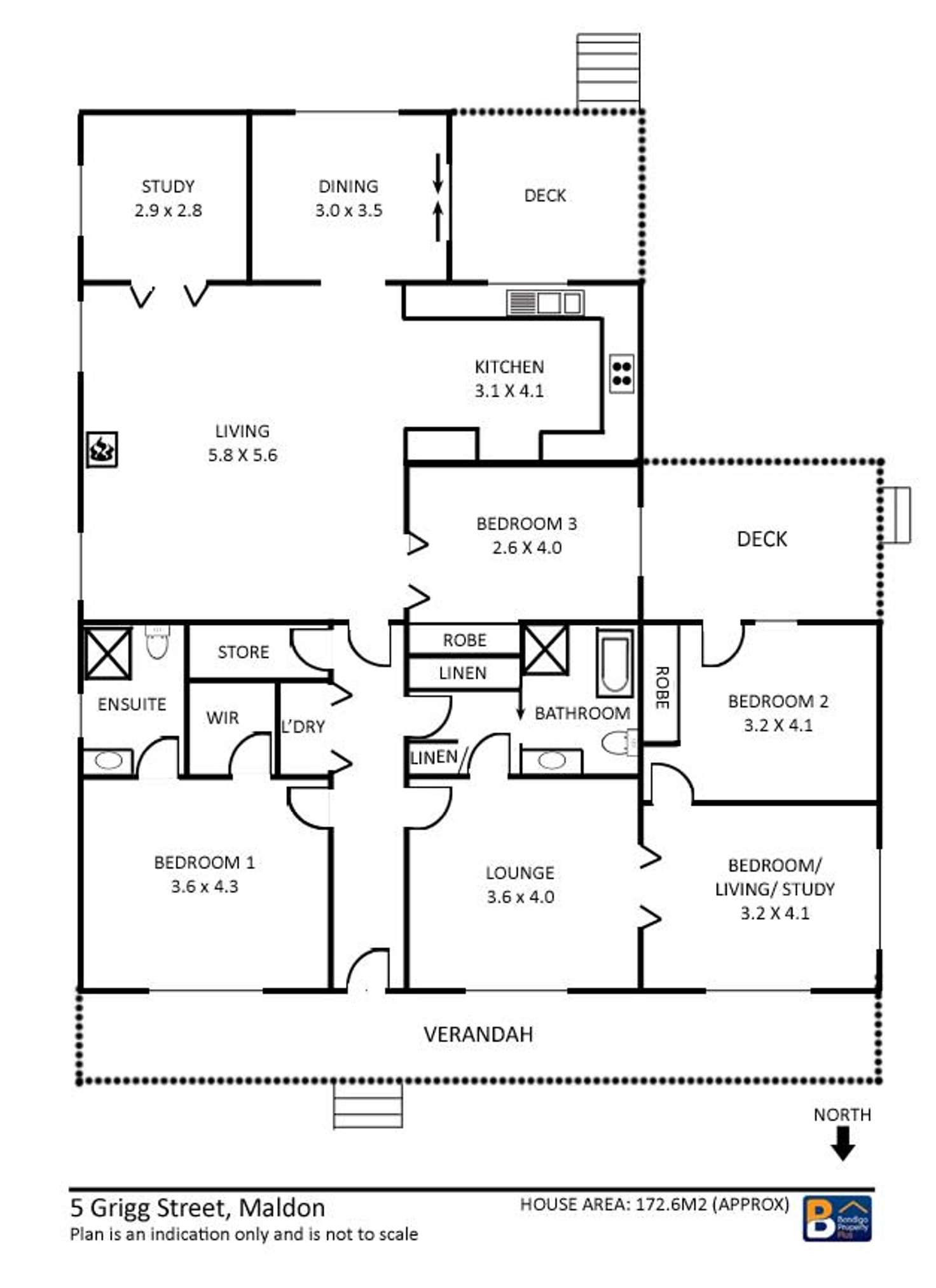 Floorplan of Homely house listing, 5 Grigg Street, Maldon VIC 3463
