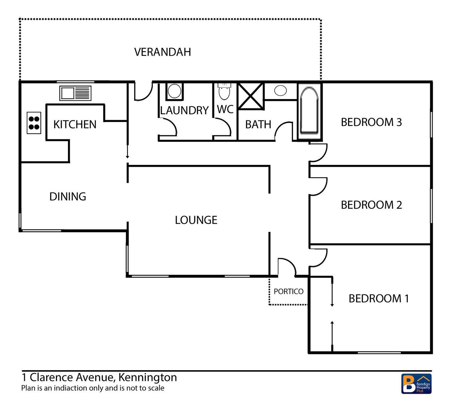 Floorplan of Homely house listing, 1 Clarence Avenue, Bendigo VIC 3550