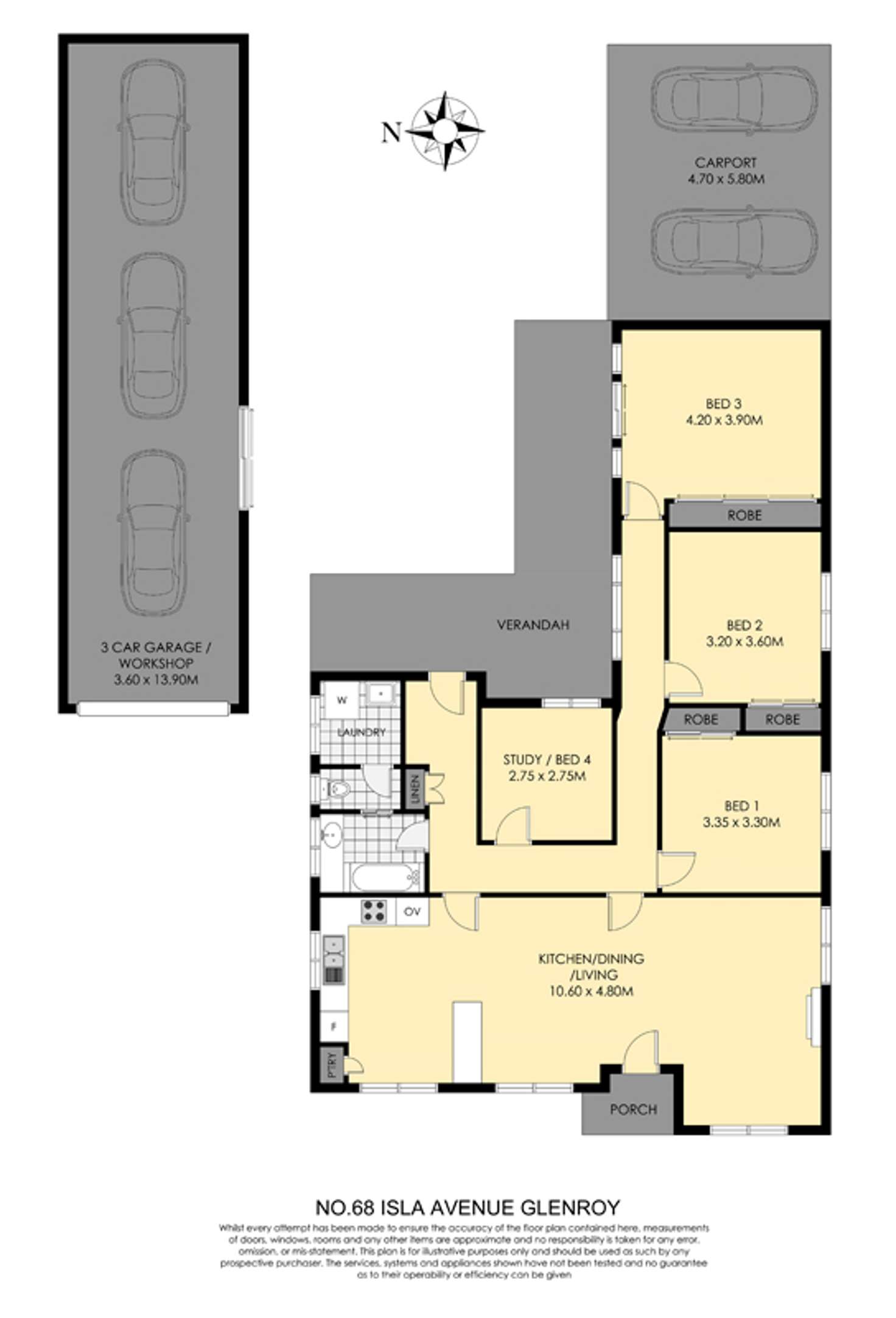 Floorplan of Homely house listing, 68 Isla Avenue, Glenroy VIC 3046