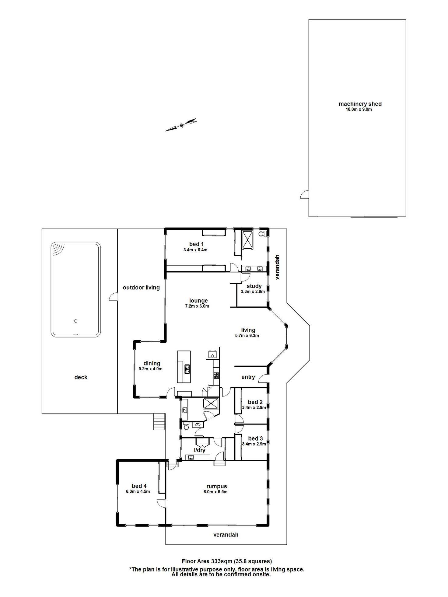 Floorplan of Homely acreageSemiRural listing, 155 Norbury Road, Beaconsfield Upper VIC 3808