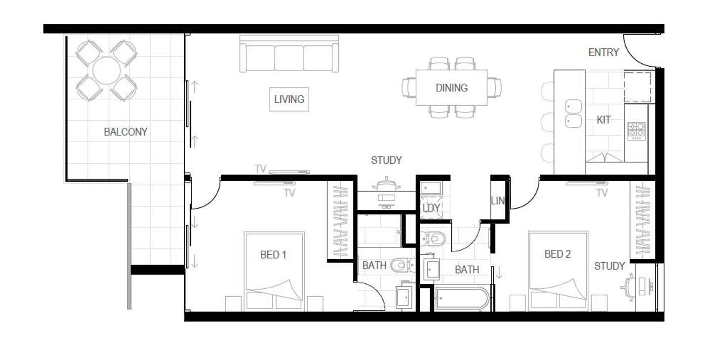 Floorplan of Homely apartment listing, 617/38 Helen Street, Teneriffe QLD 4005