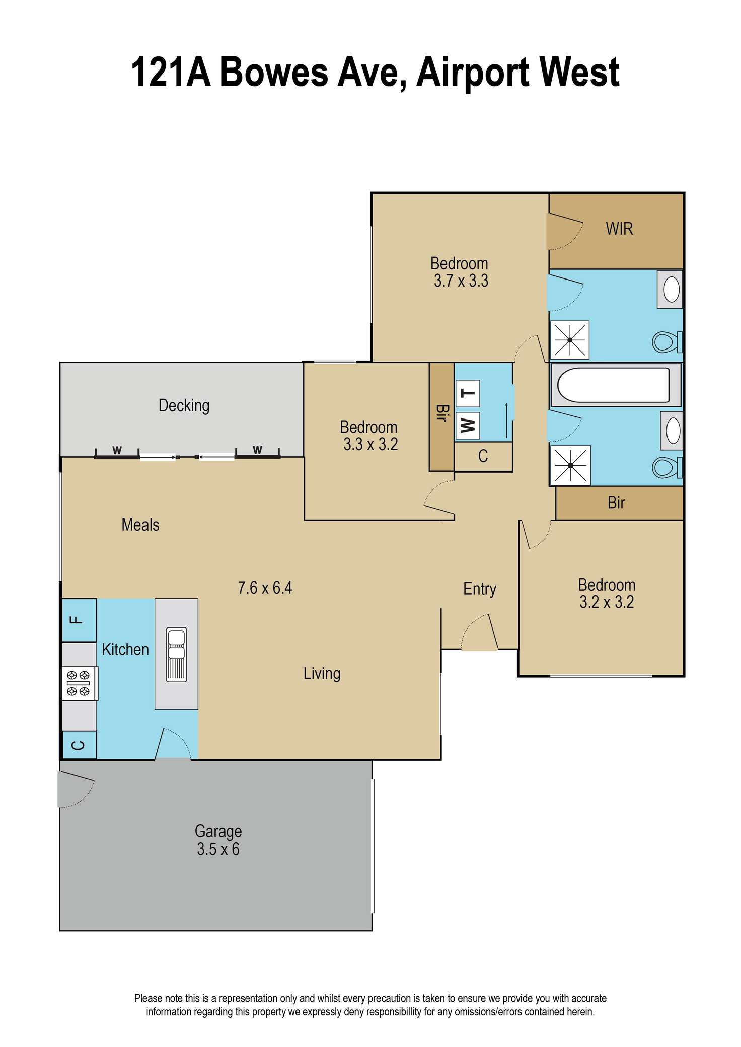Floorplan of Homely unit listing, 121A Bowes Avenue, Airport West VIC 3042