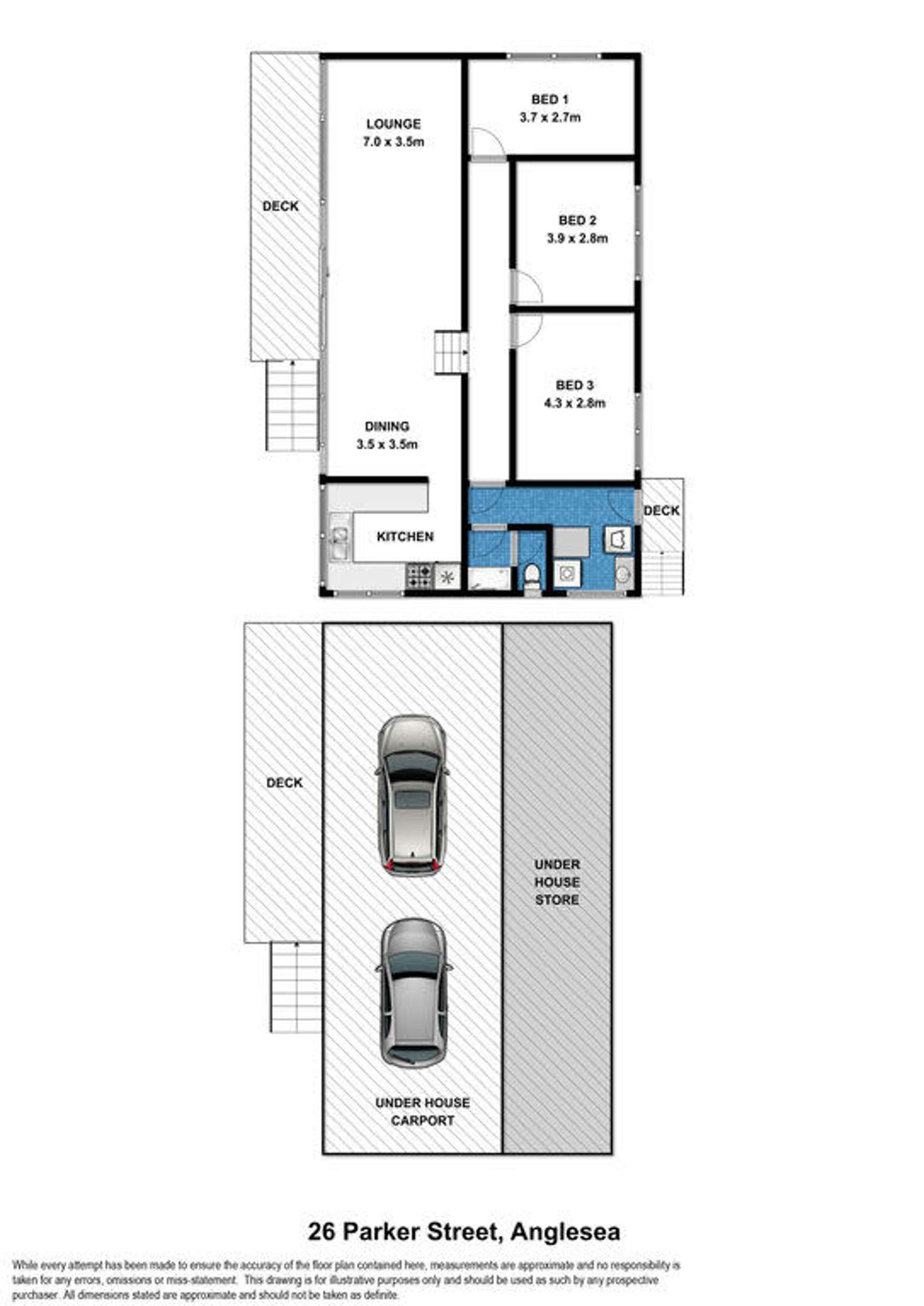 Floorplan of Homely house listing, 26 Parker Street, Anglesea VIC 3230