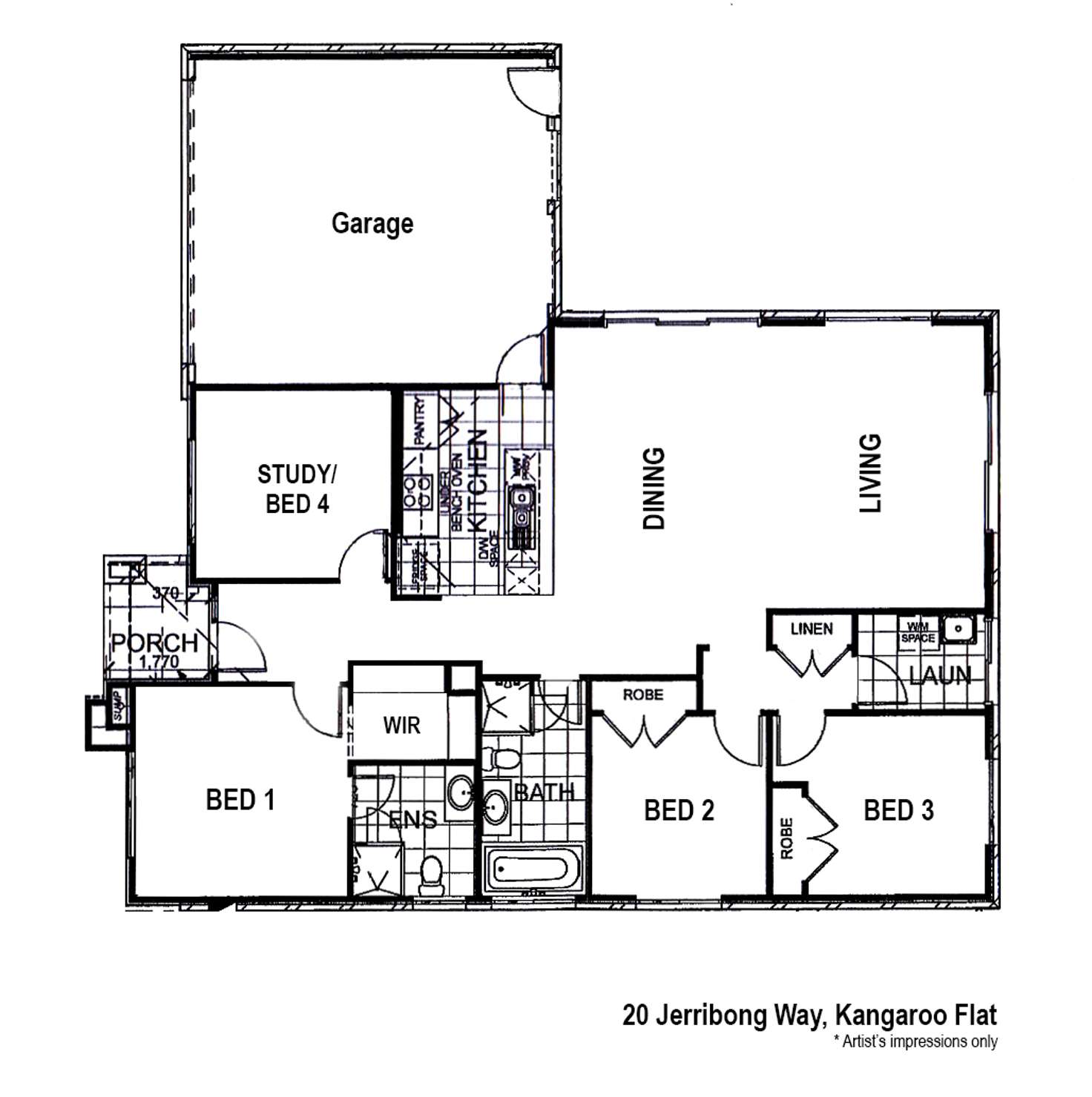 Floorplan of Homely house listing, 20 Jerribong Way, Kangaroo Flat VIC 3555