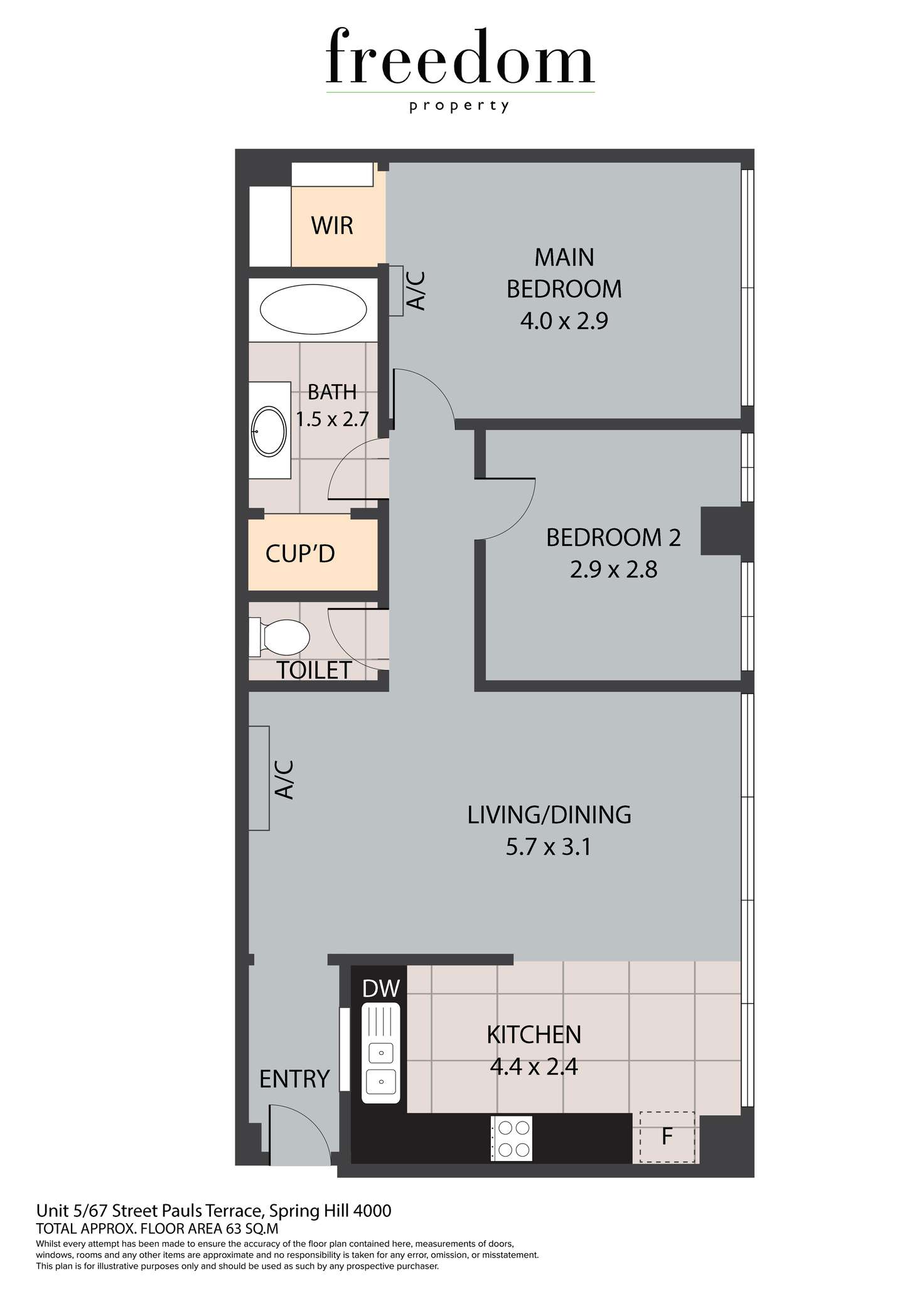 Floorplan of Homely apartment listing, Unit 5/67 Saint Pauls Terrace, Spring Hill QLD 4000