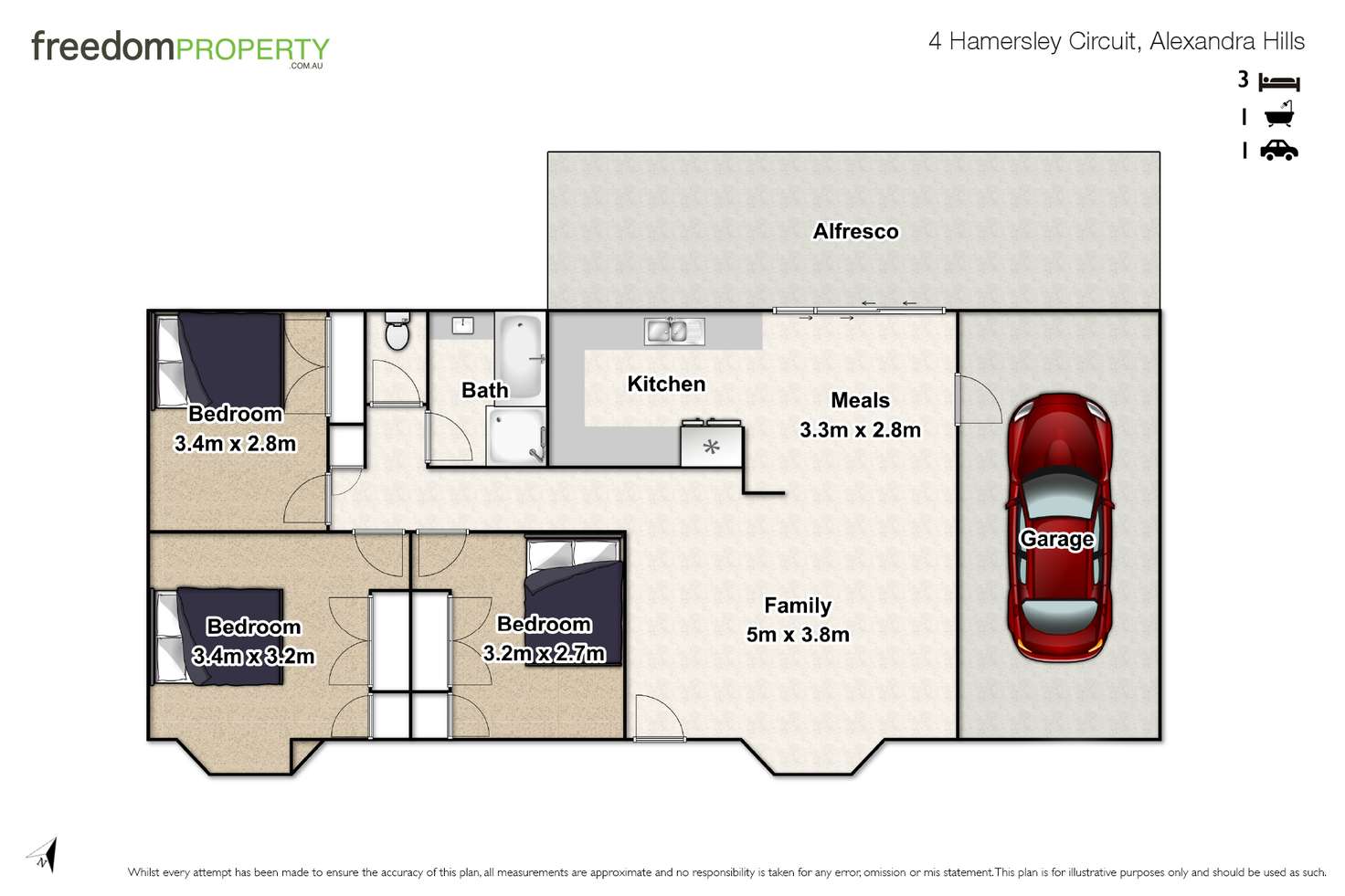 Floorplan of Homely house listing, 4 Hamersley Circuit, Alexandra Hills QLD 4161