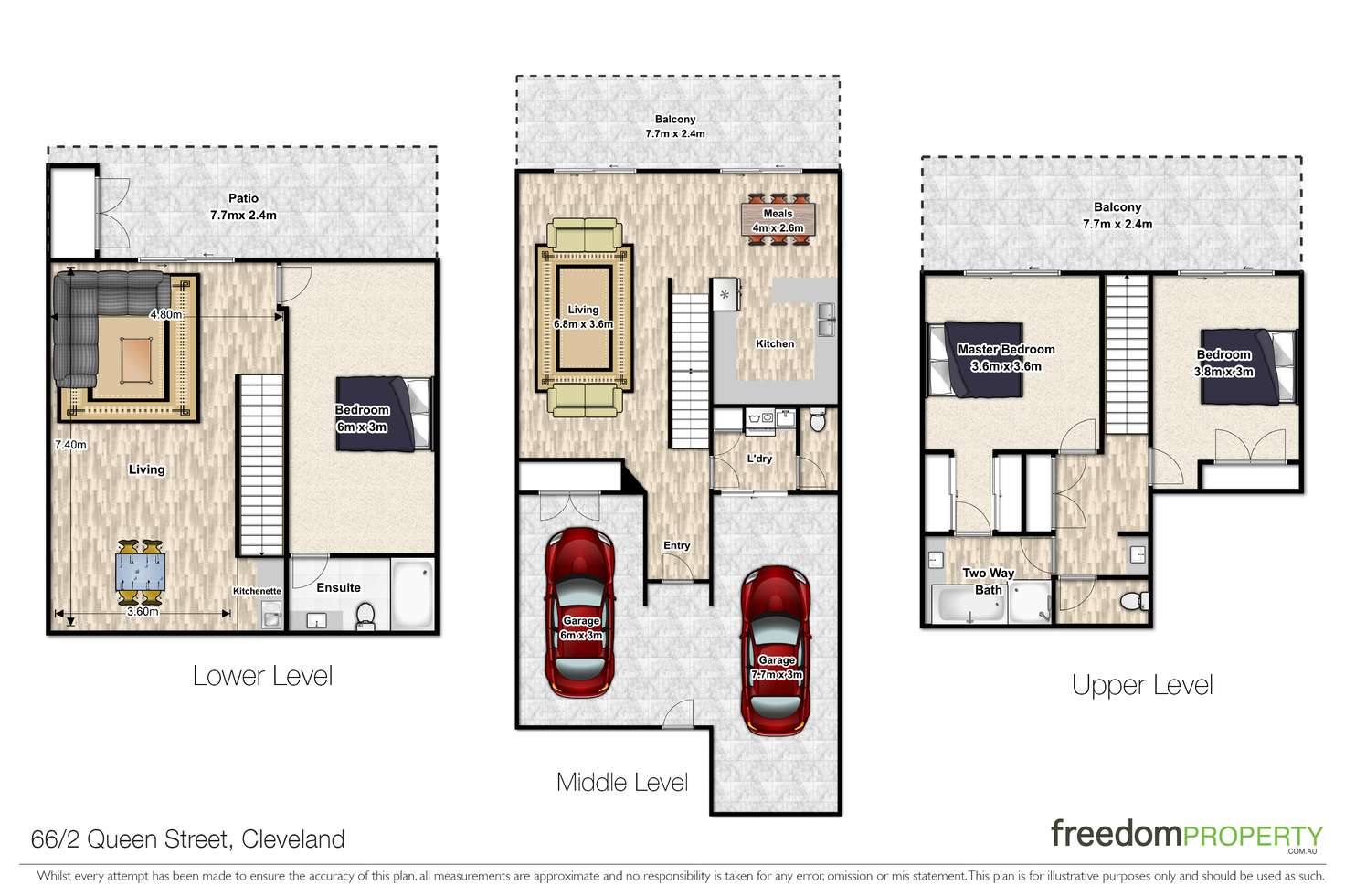 Floorplan of Homely townhouse listing, 66/2 Queen Street, Cleveland QLD 4163