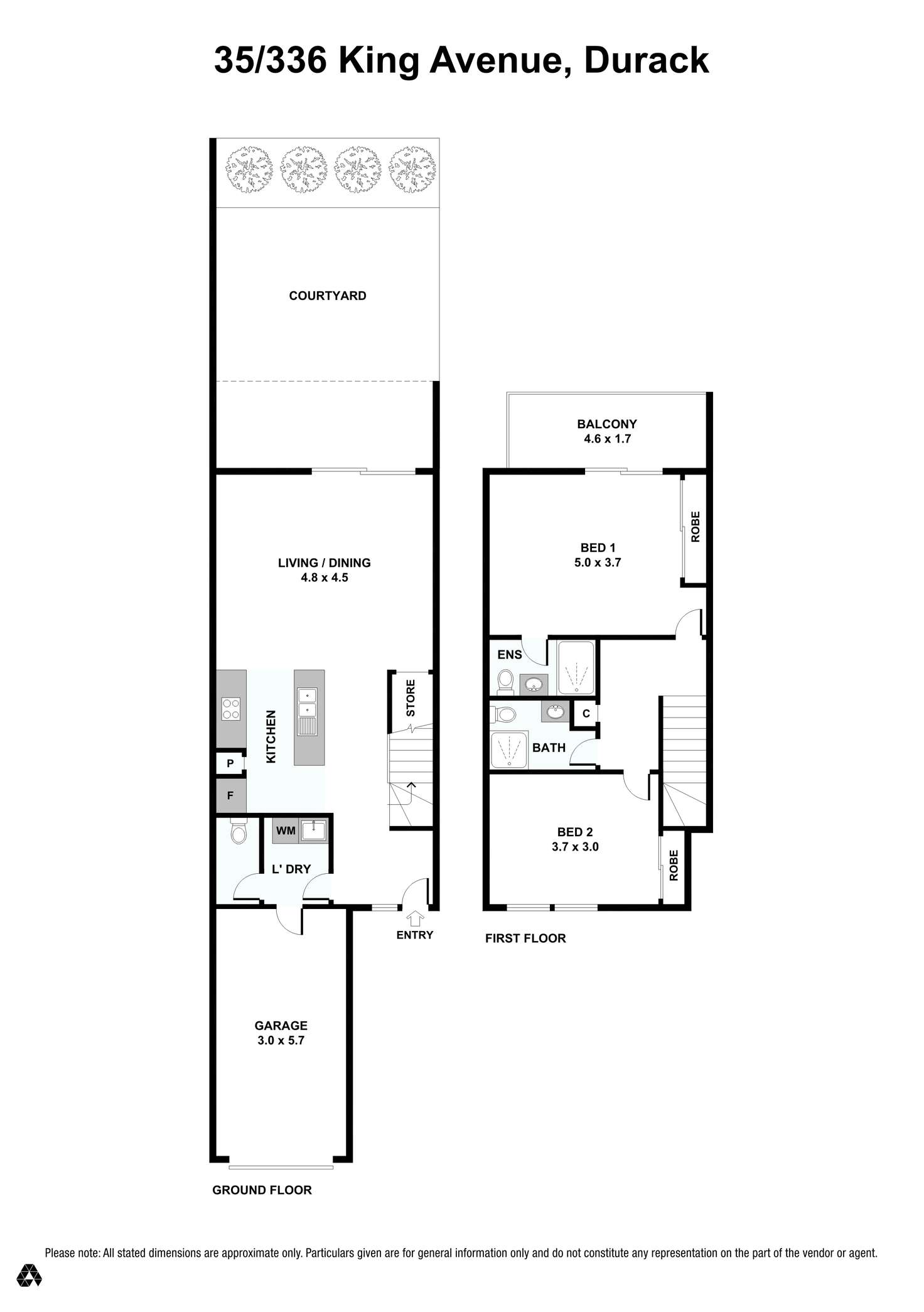Floorplan of Homely townhouse listing, 35/336 King Avenue, Durack QLD 4077