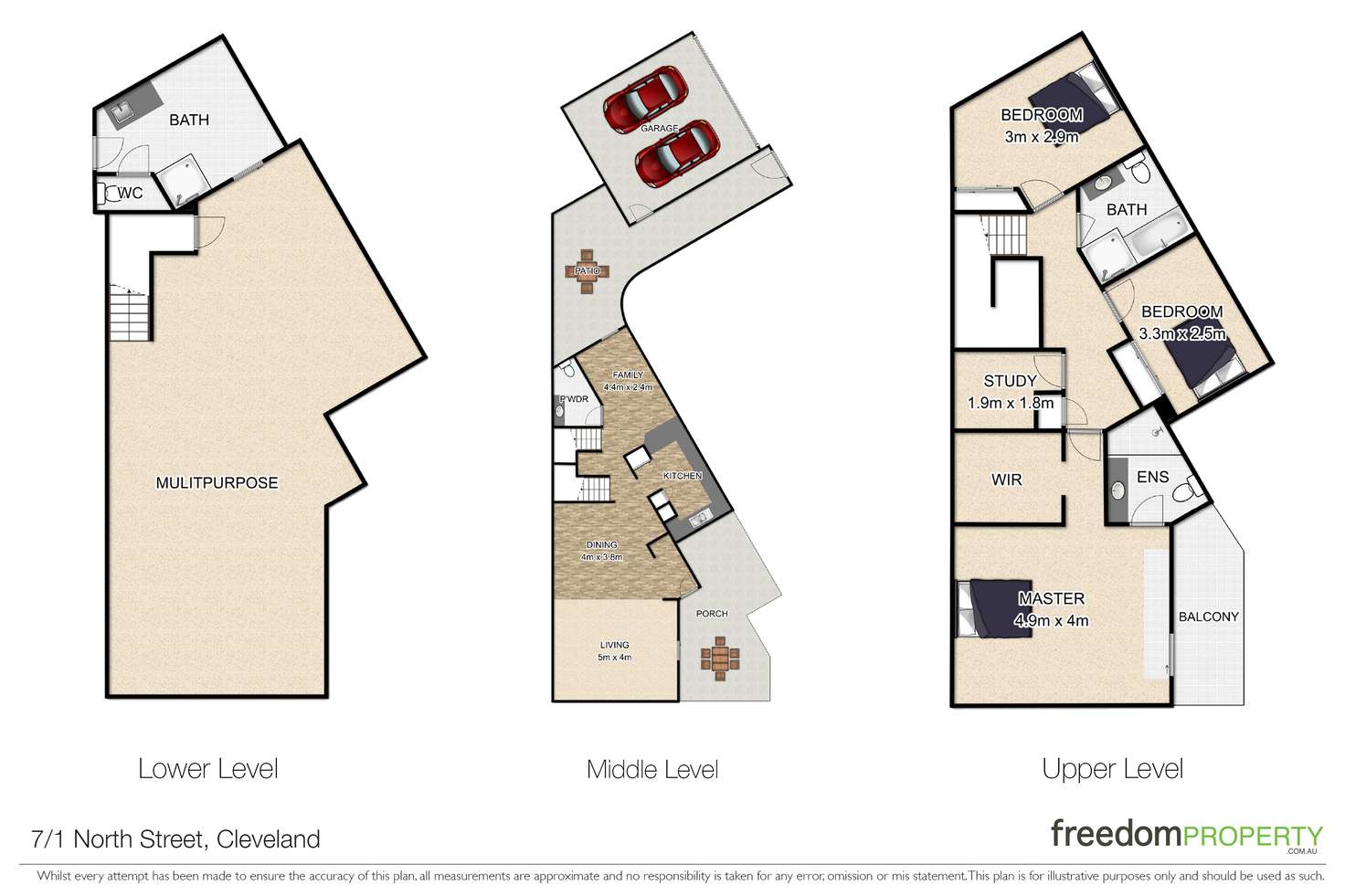 Floorplan of Homely townhouse listing, 7/1 North Street, Cleveland QLD 4163