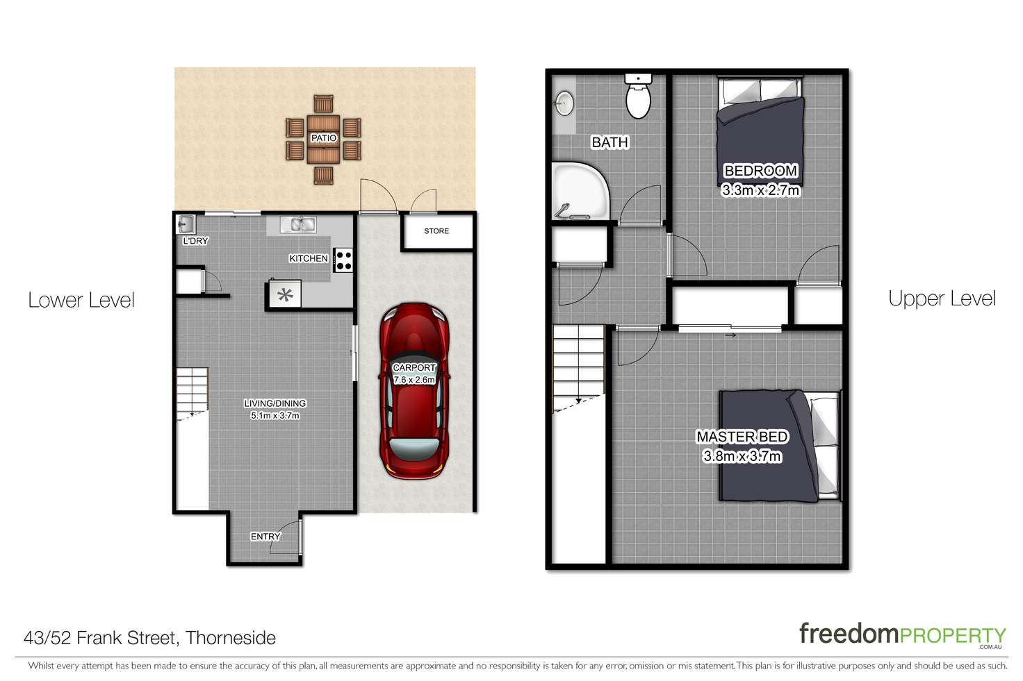 Floorplan of Homely townhouse listing, 43/52 Frank Street, Thorneside QLD 4158