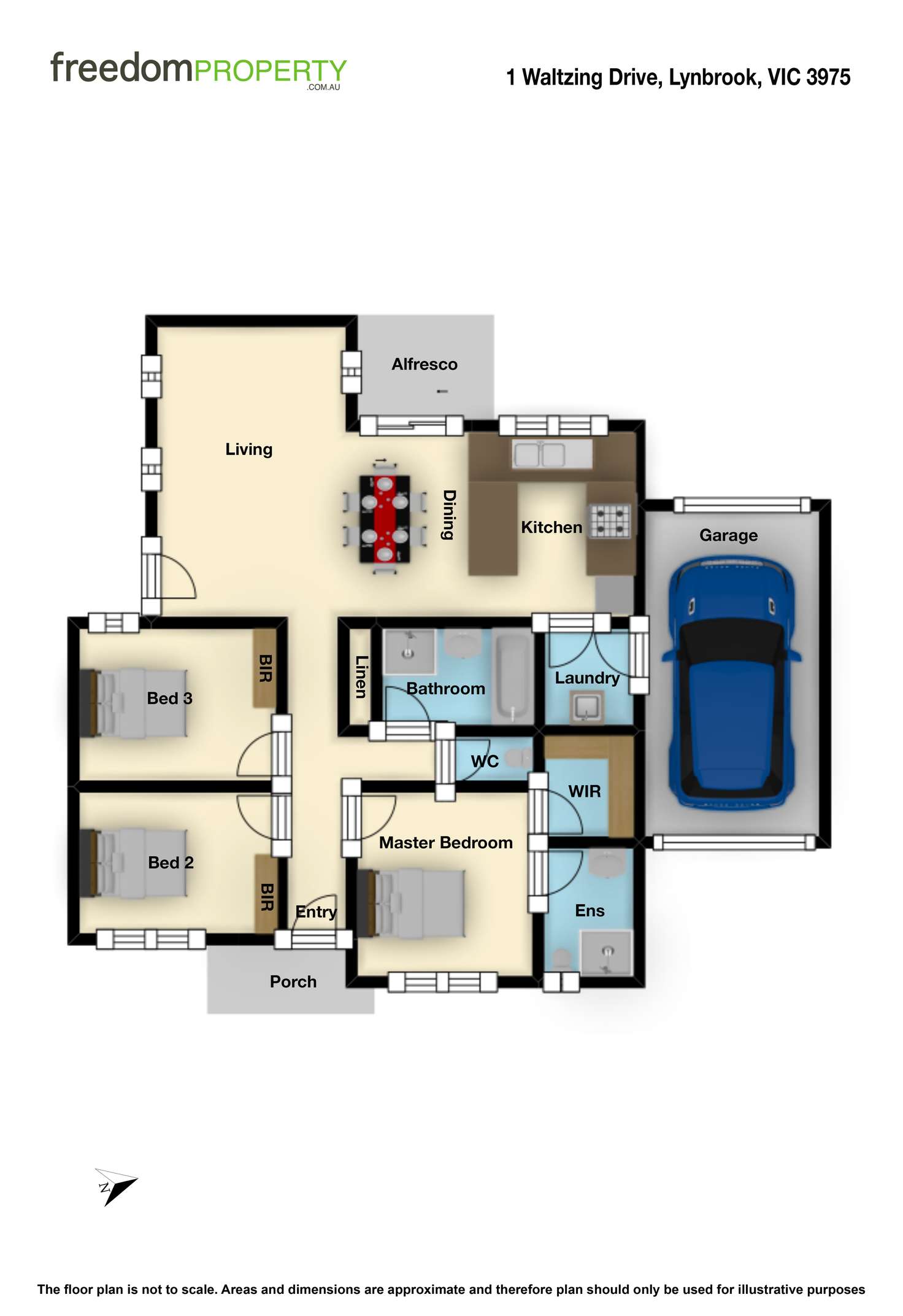 Floorplan of Homely house listing, 1 Waltzing Drive, Lynbrook VIC 3975